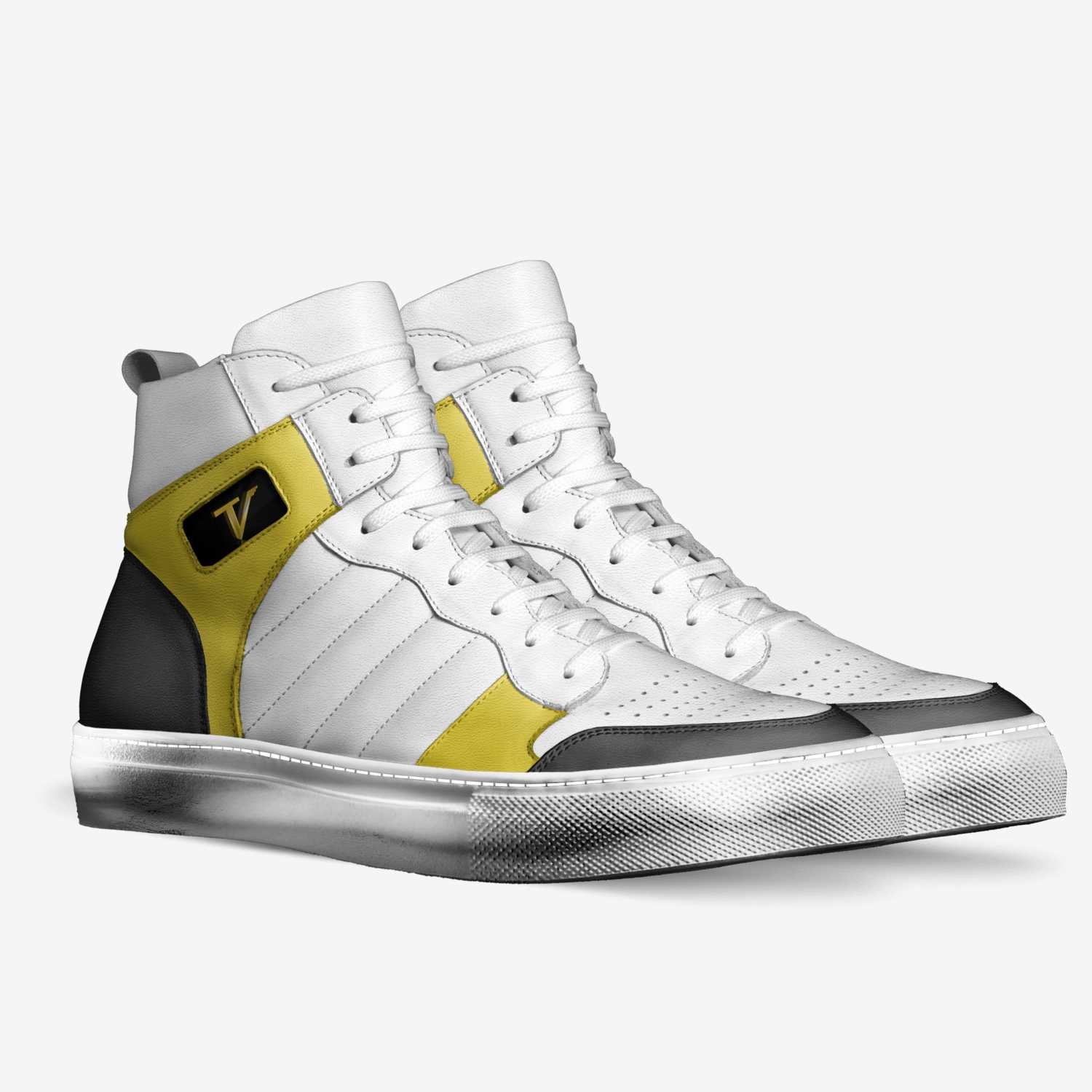 Cheetah White custom made in Italy shoes by Lamont Sanders | Double view