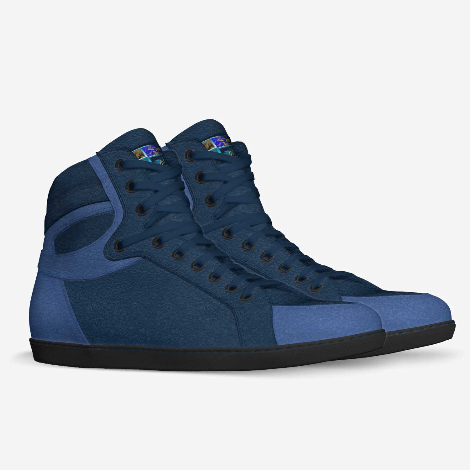 deep blue sea custom made in Italy shoes by Nora Payeton | Double view