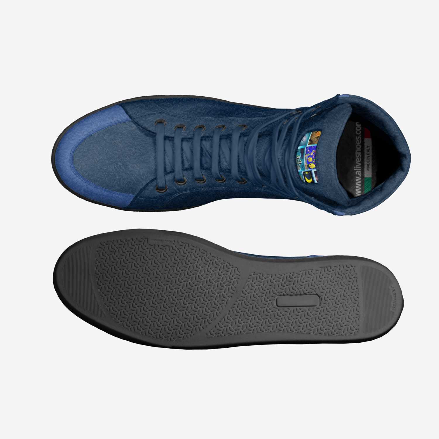 deep blue sea custom made in Italy shoes by Nora Payeton | Top view