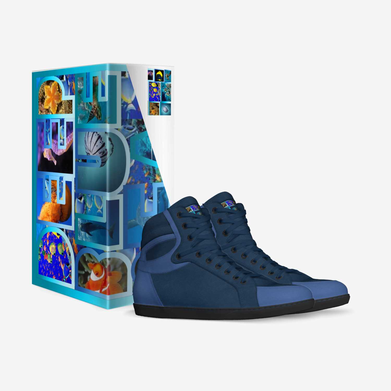 deep blue sea custom made in Italy shoes by Nora Payeton | Box view