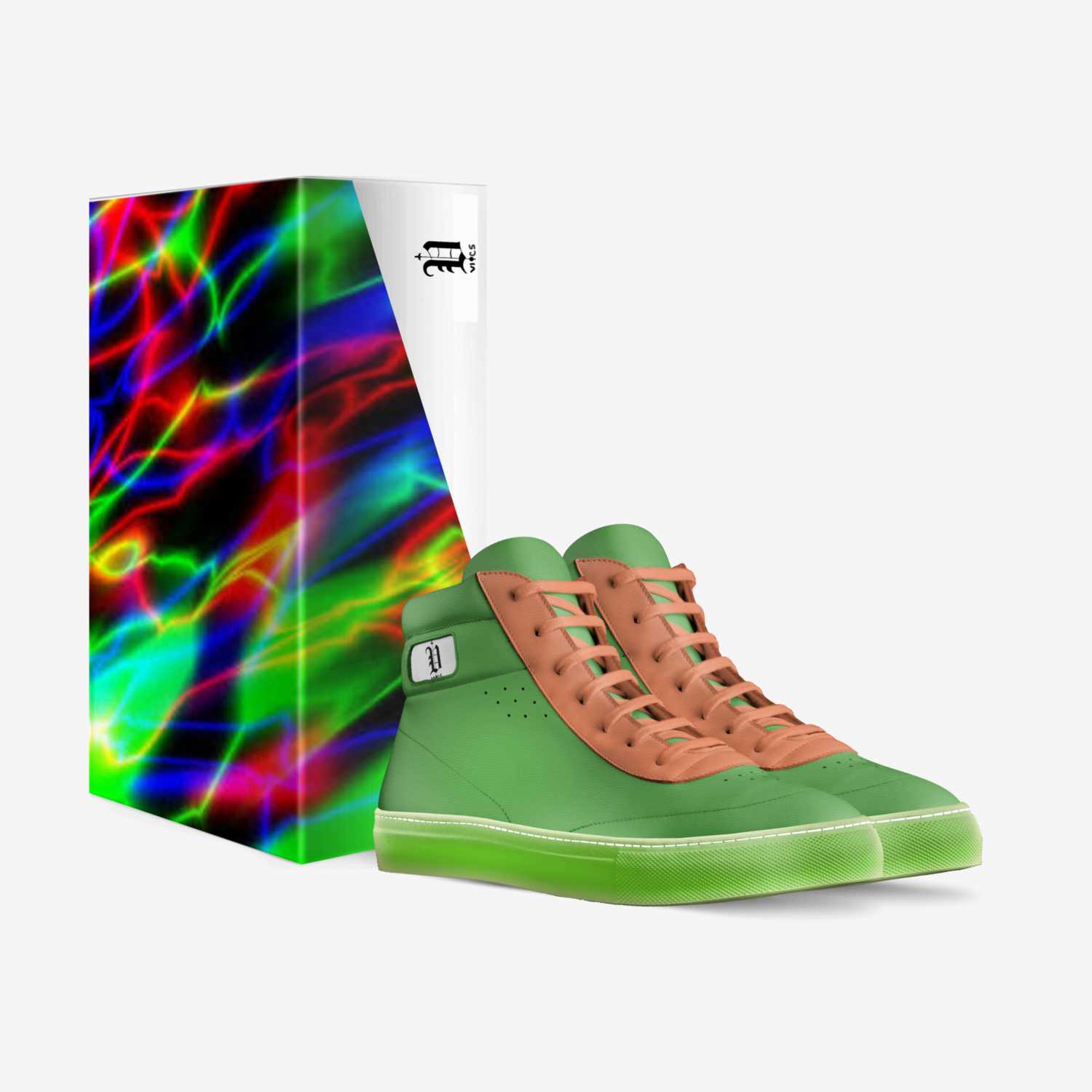 Vics neon custom made in Italy shoes by Brayden Murphy | Box view