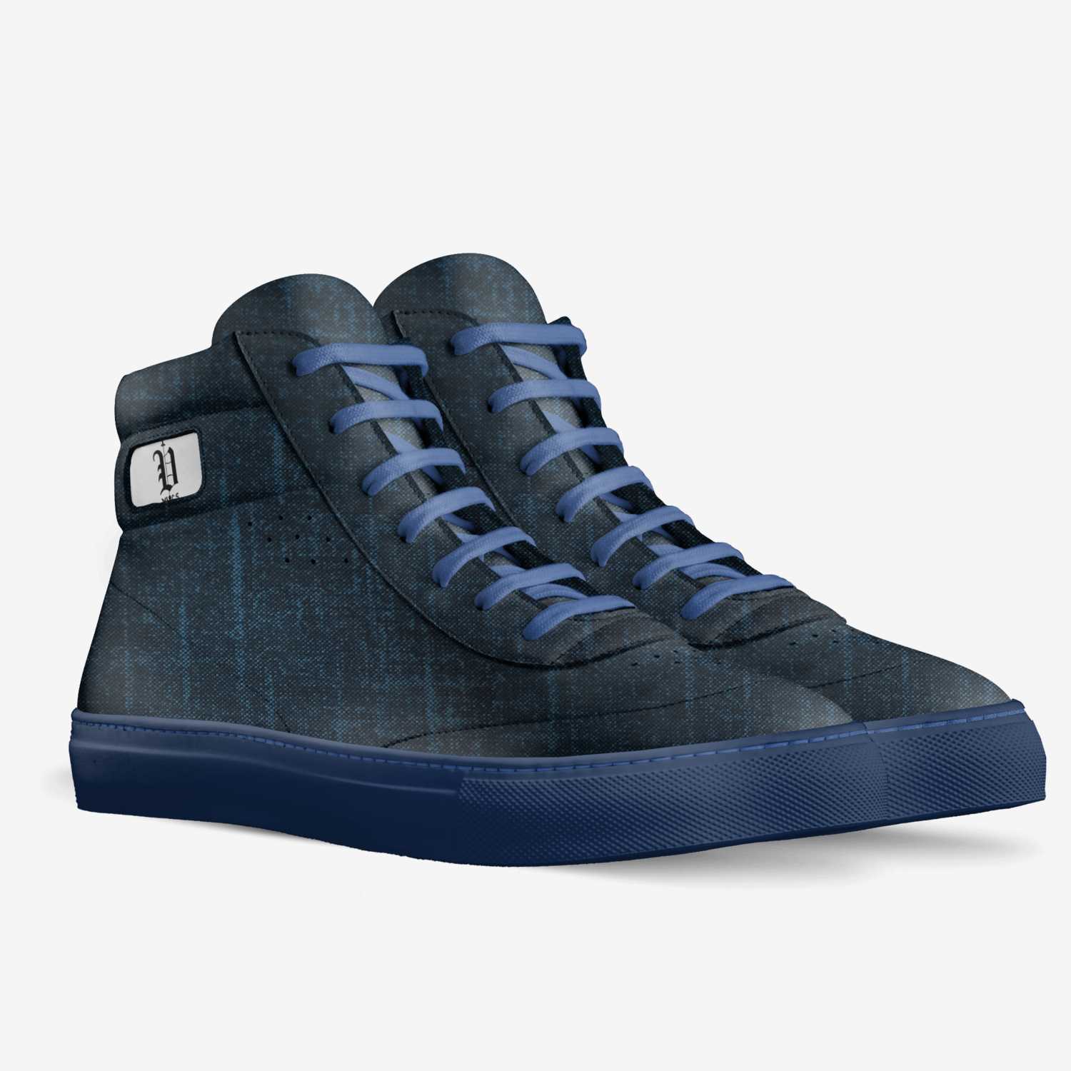 vics vintage blue custom made in Italy shoes by Brayden Murphy | Double view
