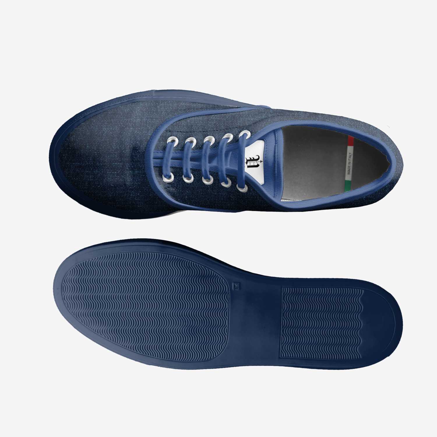 vics denium custom made in Italy shoes by Brayden Murphy | Top view