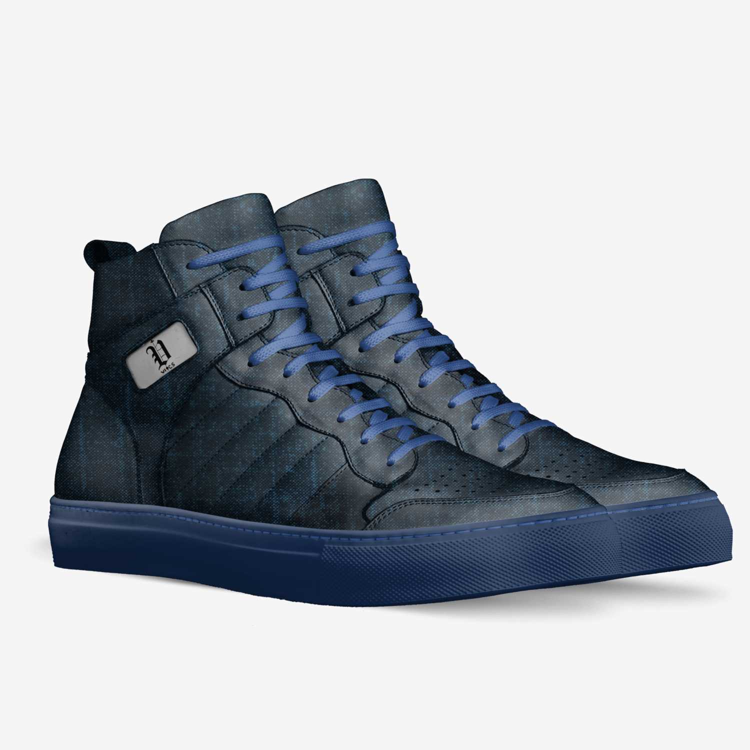 vics blue air custom made in Italy shoes by Brayden Murphy | Double view