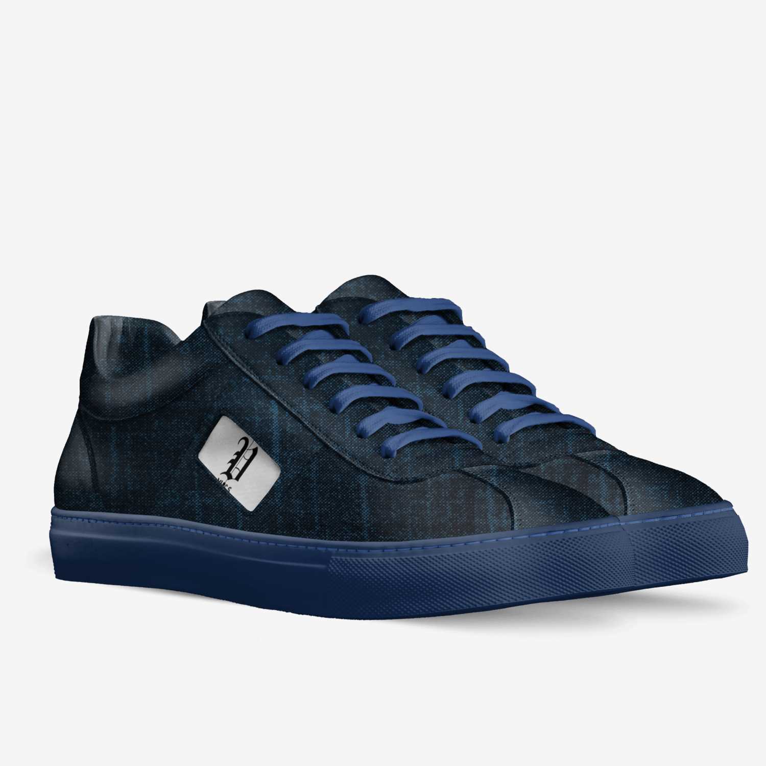 vics blue 2 custom made in Italy shoes by Brayden Murphy | Double view