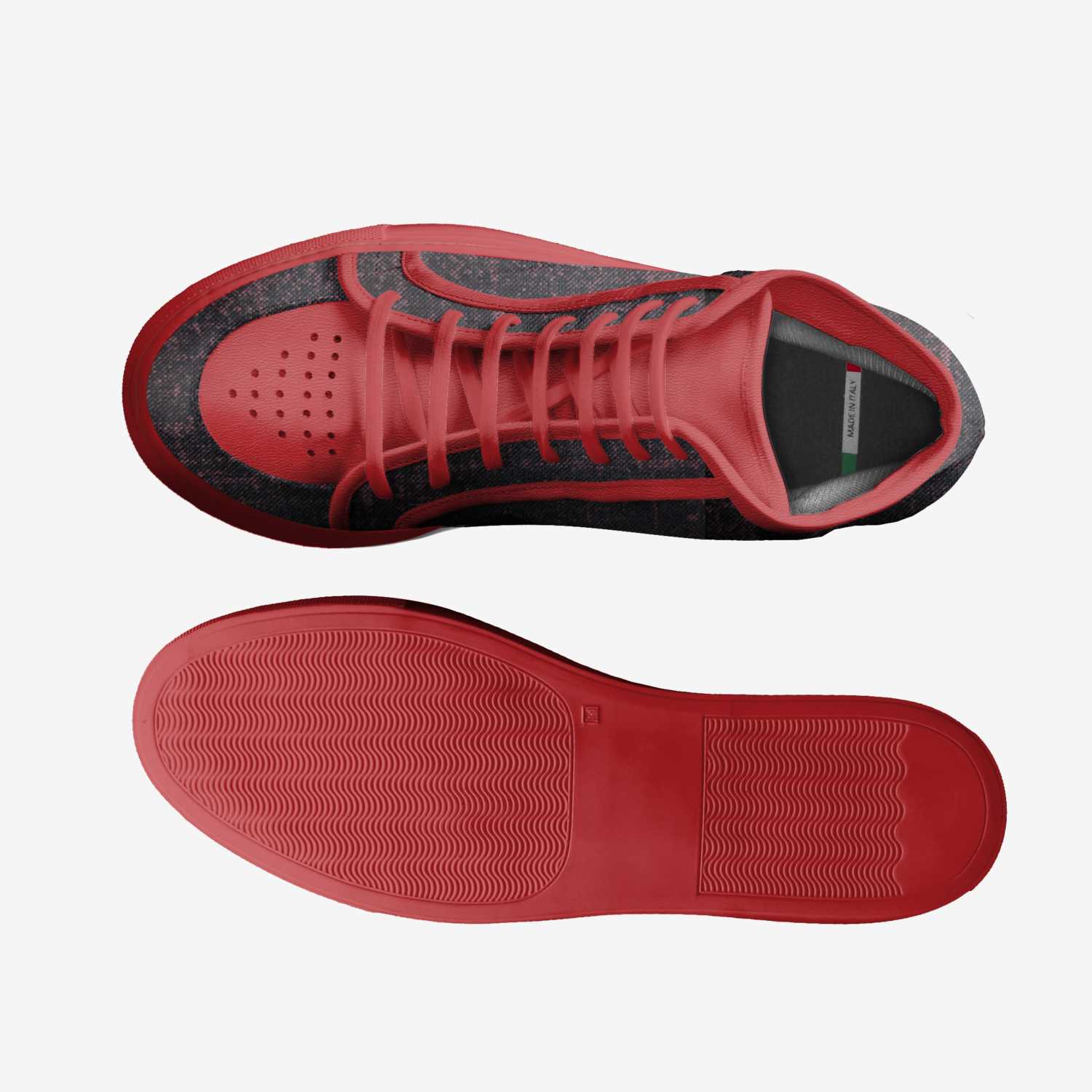 vics true red custom made in Italy shoes by Brayden Murphy | Top view