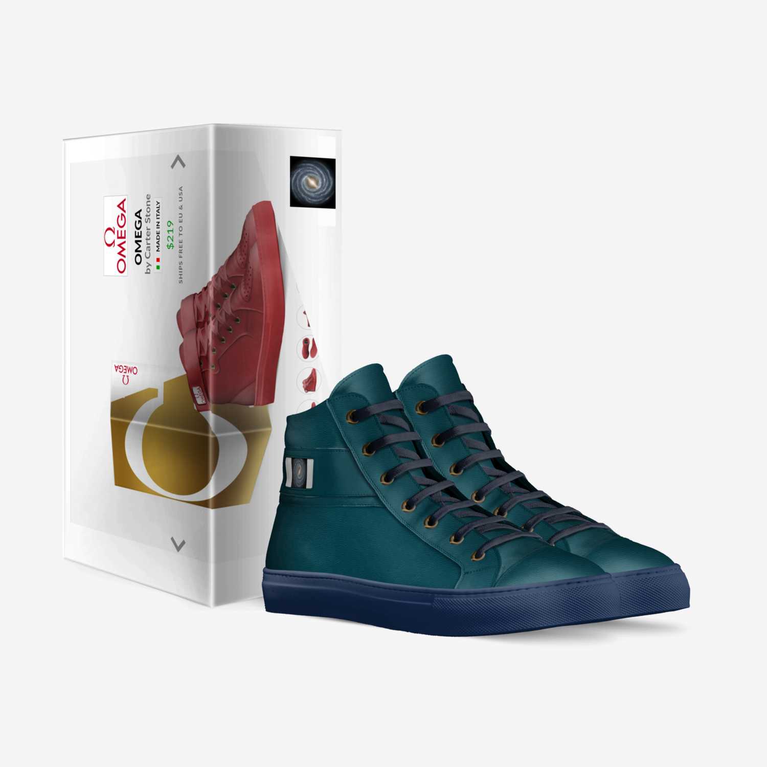Galaxy goo goo custom made in Italy shoes by Carter Stone | Box view