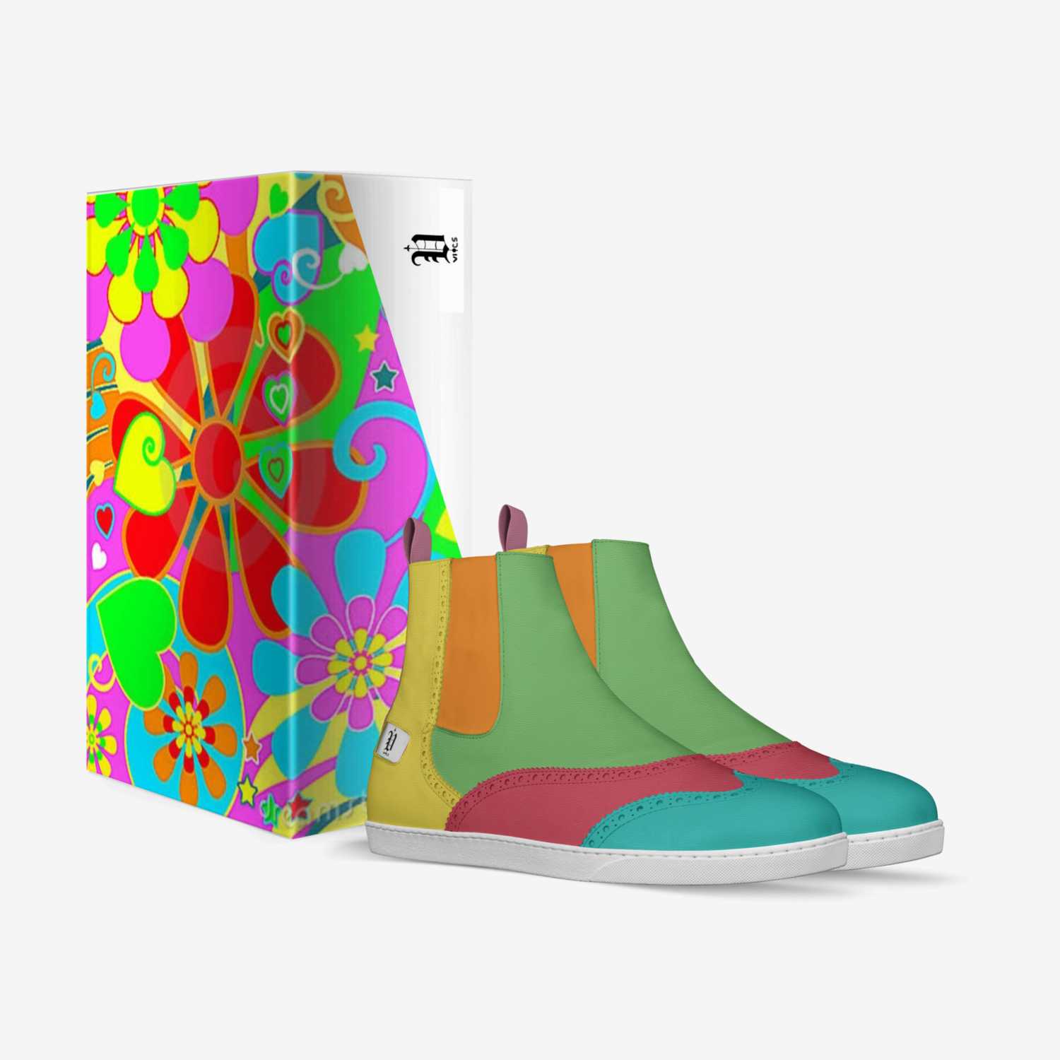 vics flower power custom made in Italy shoes by Brayden Murphy | Box view