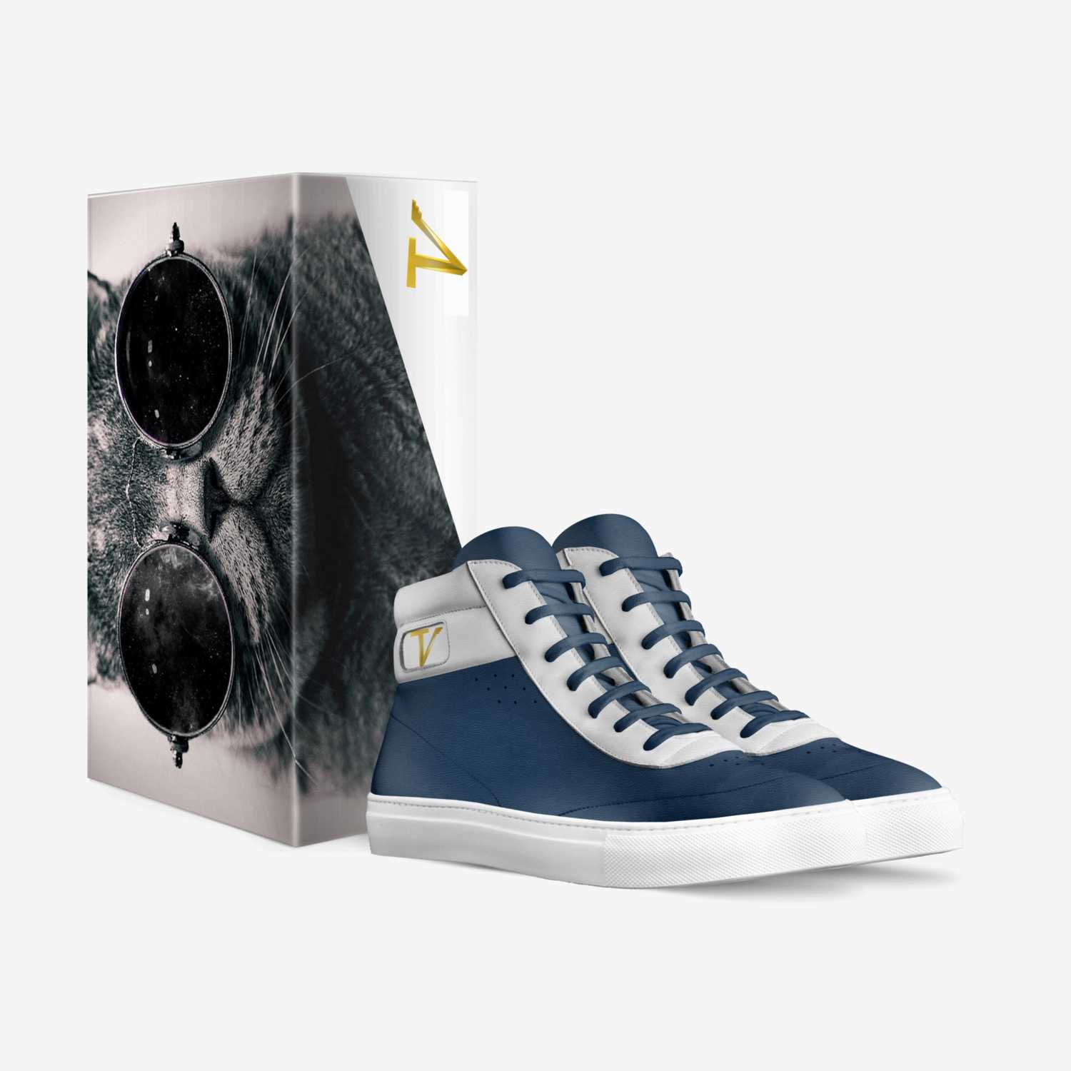 Criterion Blue custom made in Italy shoes by Lamont Sanders | Box view