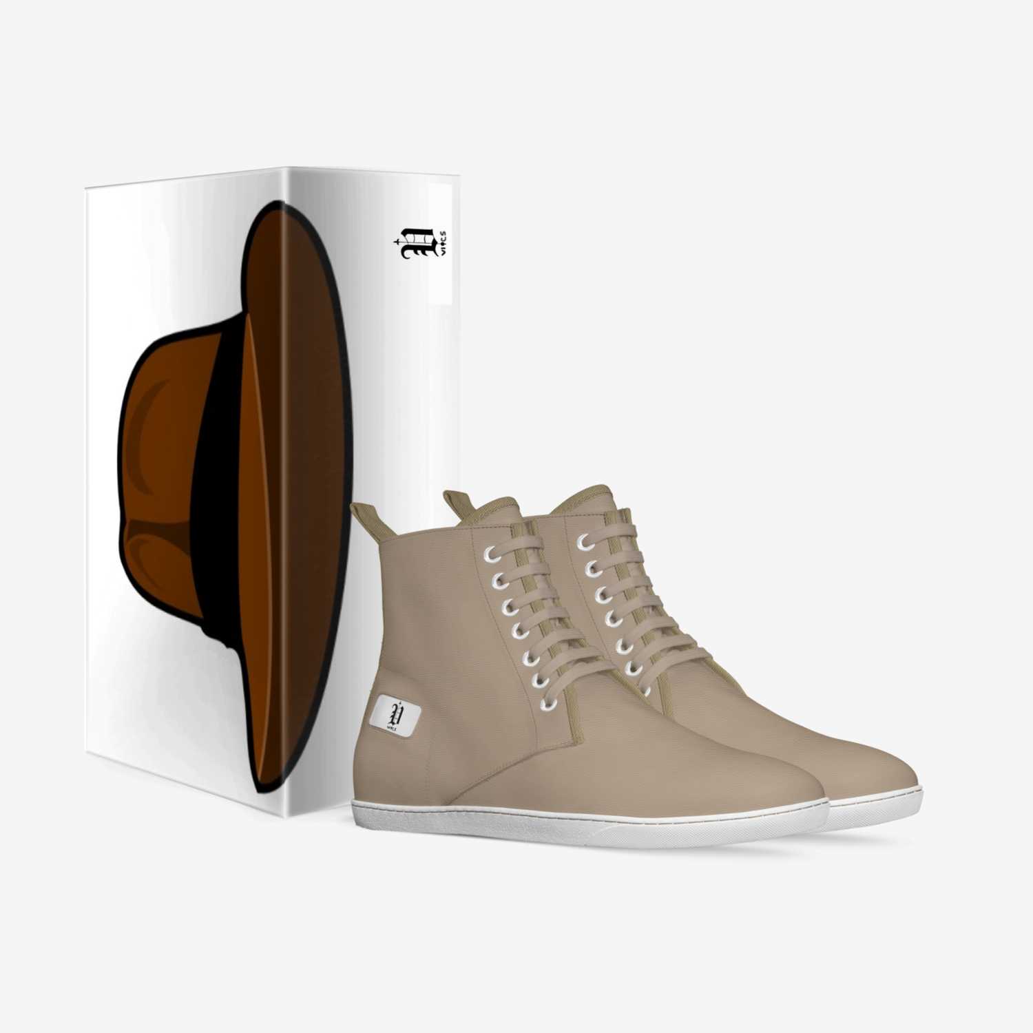vics desert sand custom made in Italy shoes by Brayden Murphy | Box view