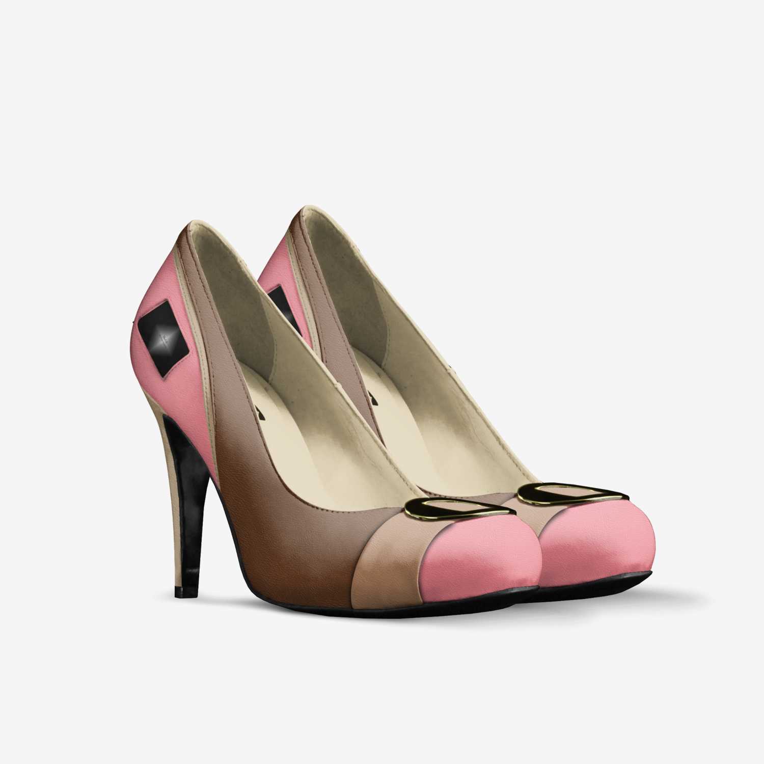 Salmoned Heels custom made in Italy shoes by Mud-di: Miss Unique Designer Is | Double view