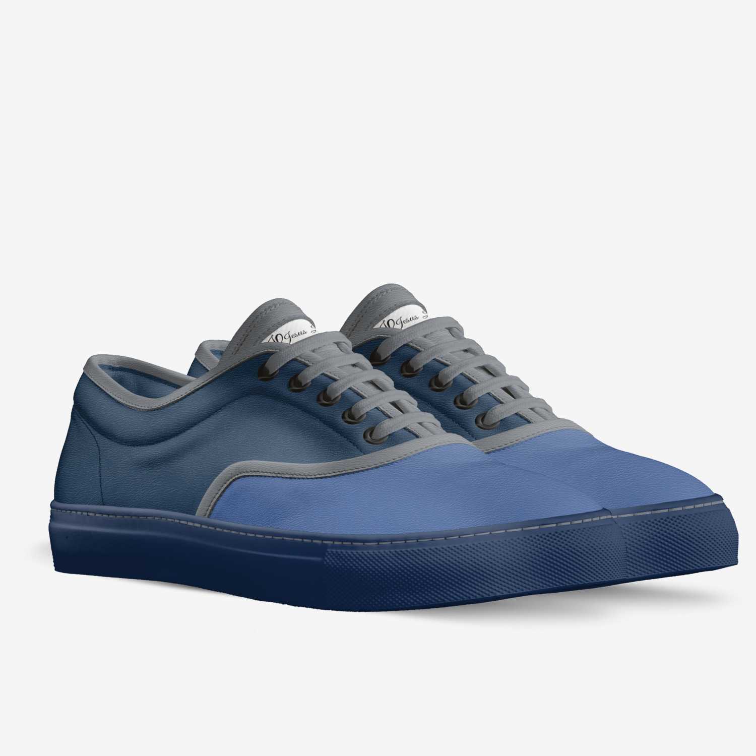 blue moon custom made in Italy shoes by Jesus Leyva | Double view