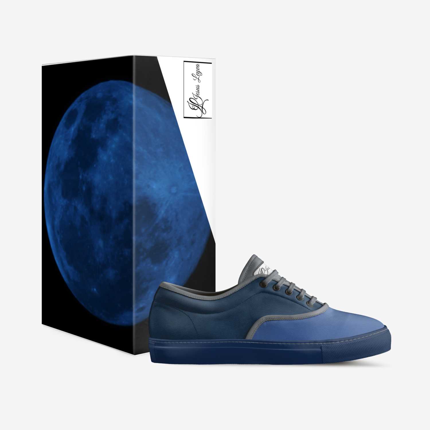 blue moon custom made in Italy shoes by Jesus Leyva | Box view