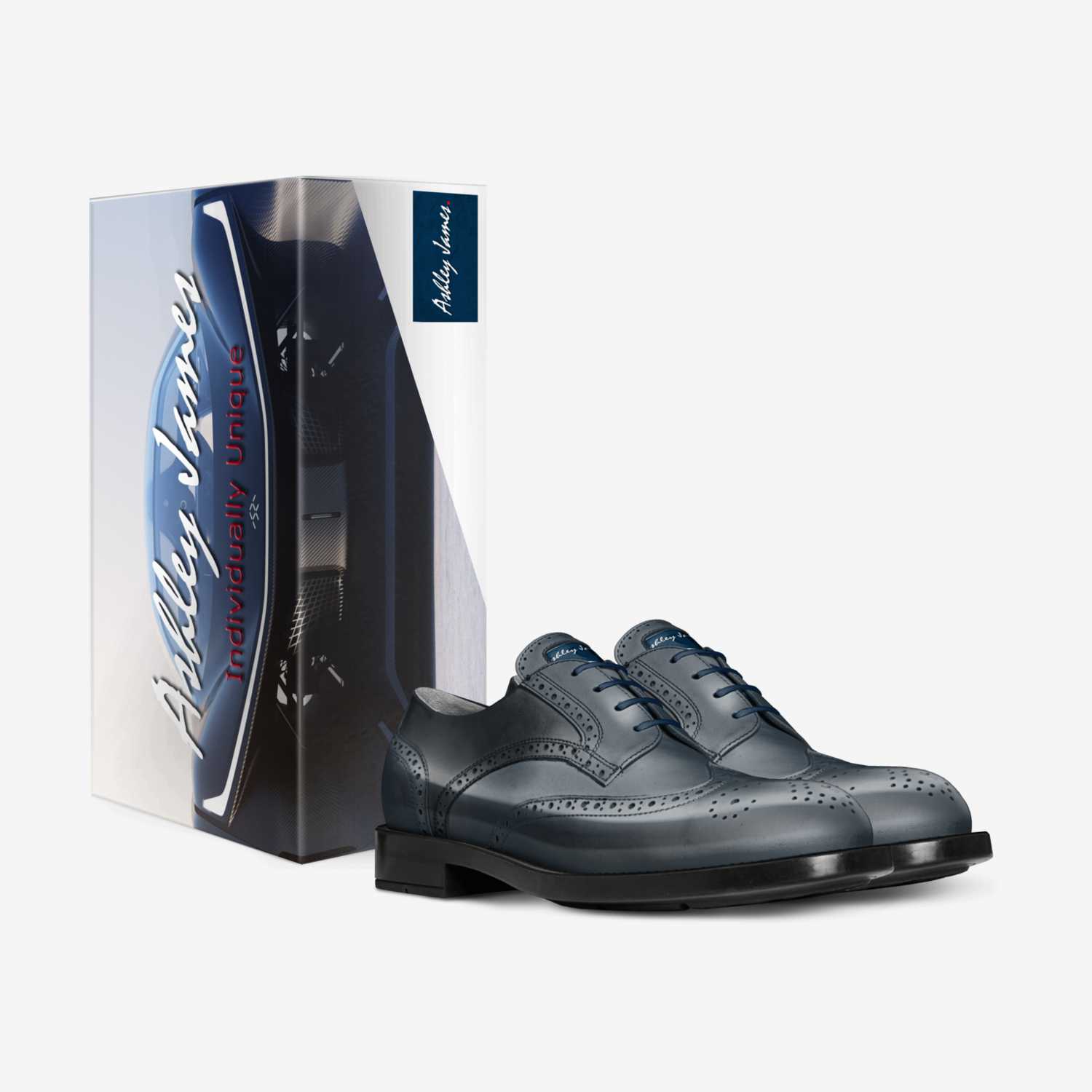 Deep Blues custom made in Italy shoes by Ashley James | Box view