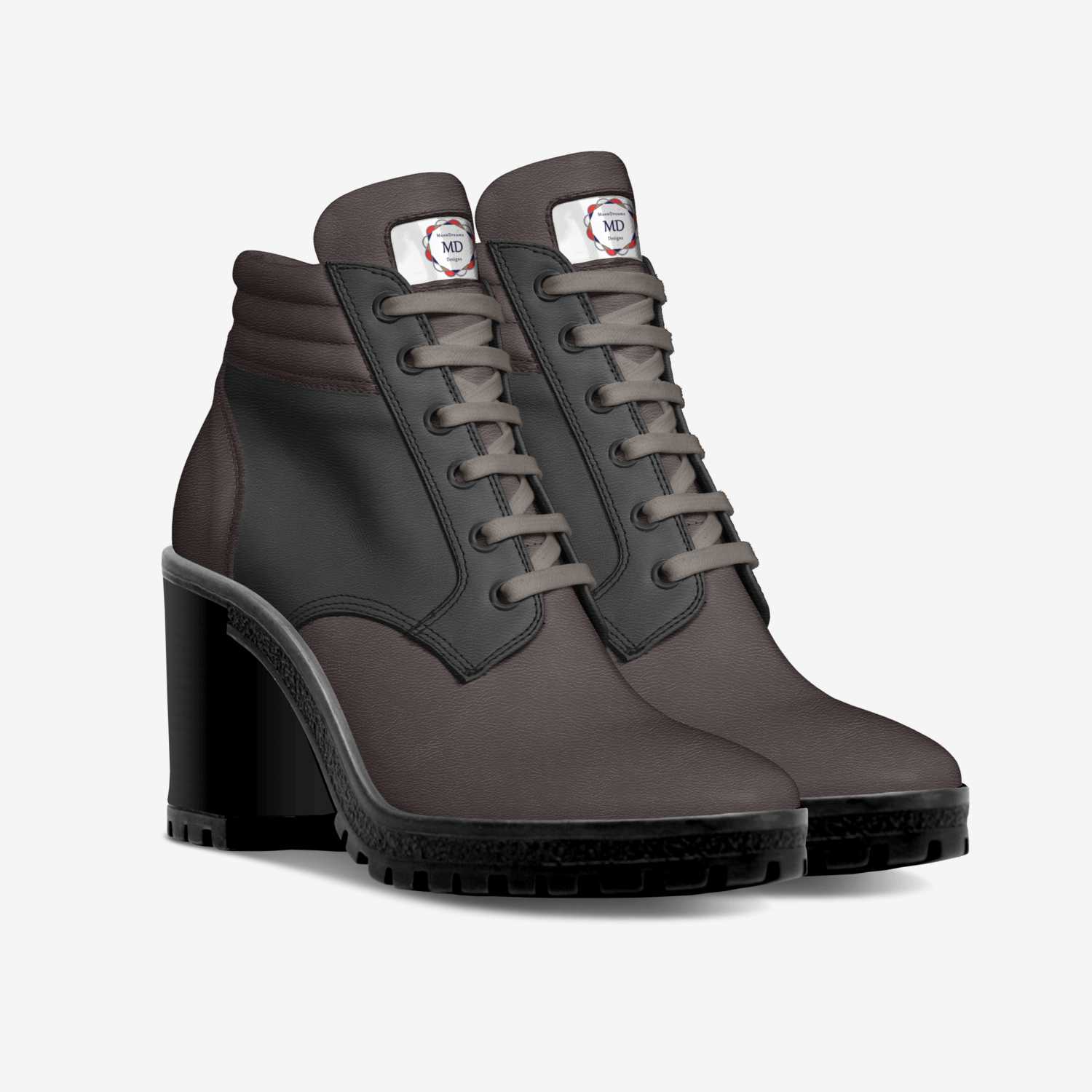 MD Boots Brown custom made in Italy shoes by Jannina Ortiz | Double view