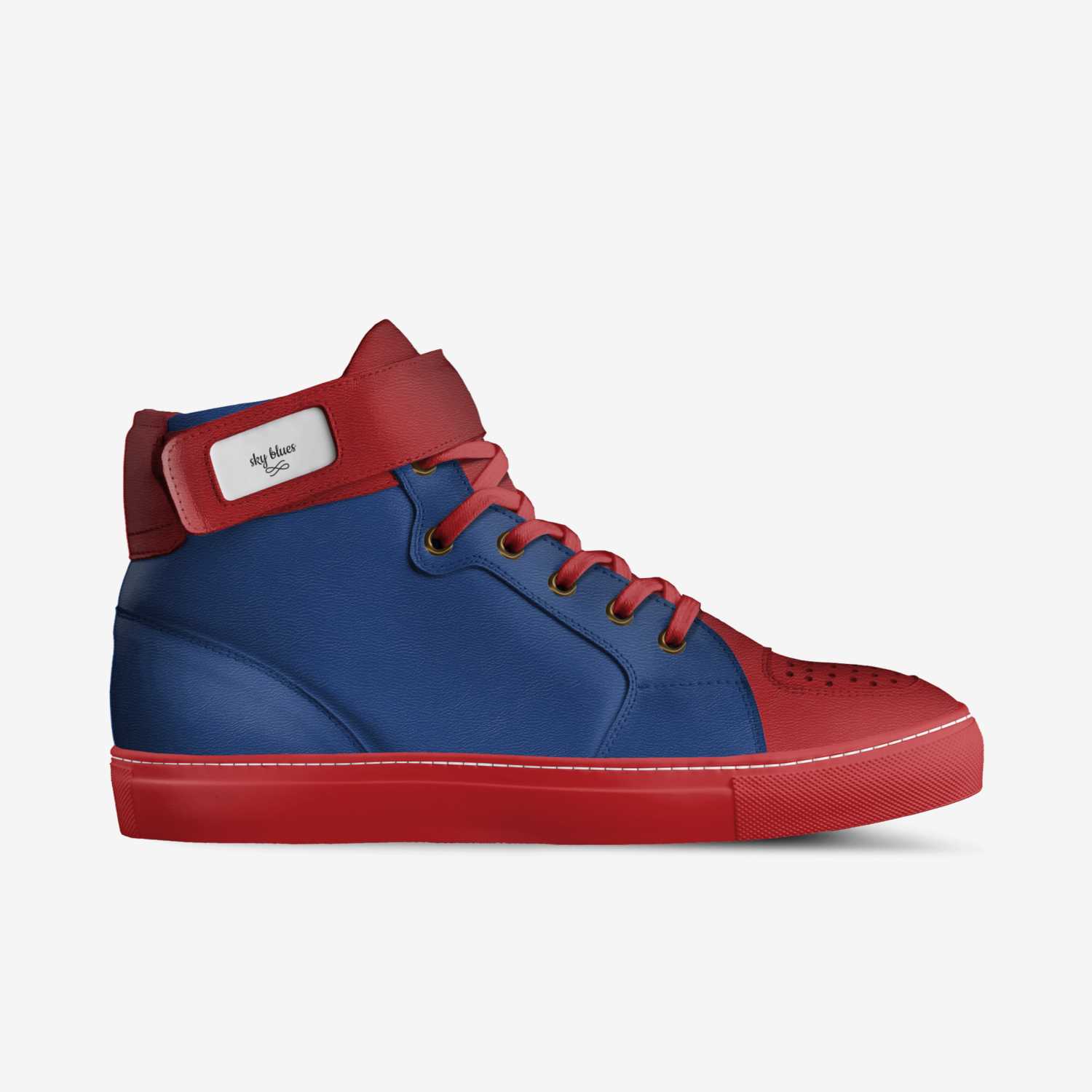 sky blues custom made in Italy shoes by Colleena Bryant | Side view