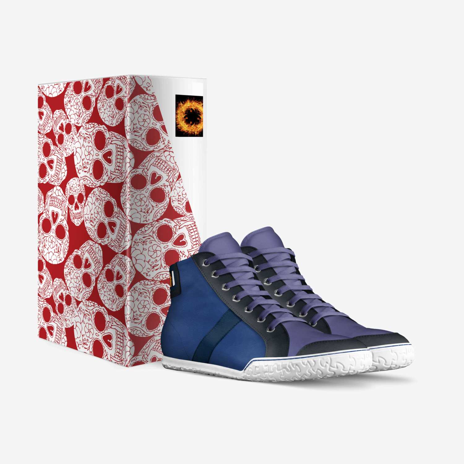 Flames custom made in Italy shoes by Seth Missal And Colton Stinnett | Box view