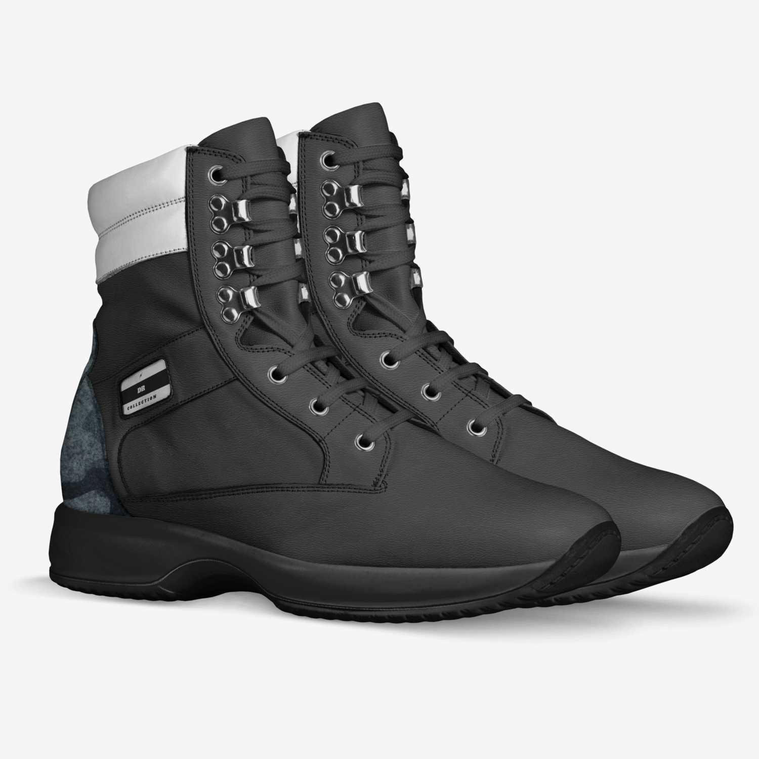 hightop custom made in Italy shoes by Dinero Rápido | Double view