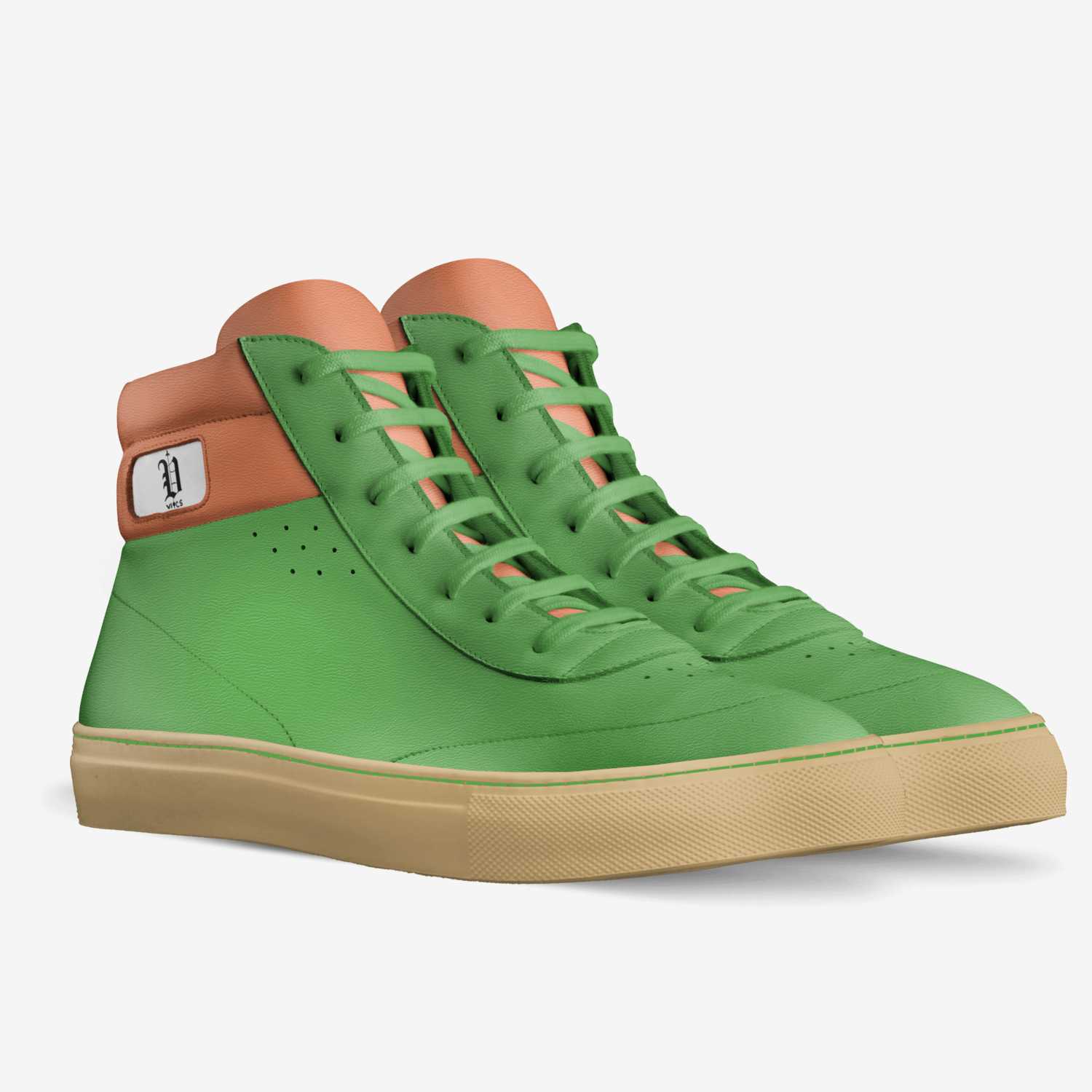 vics gorange neon custom made in Italy shoes by Brayden Murphy | Double view
