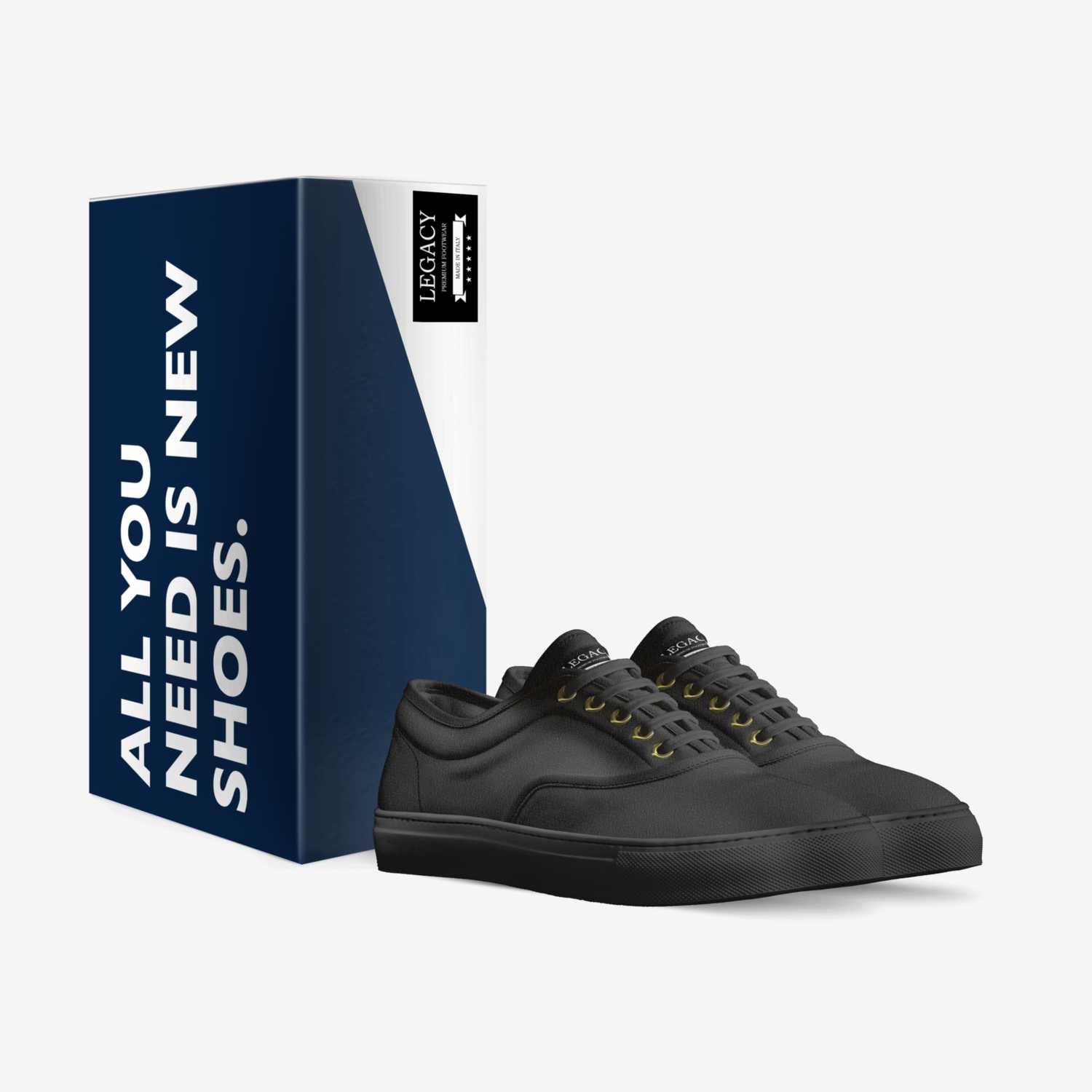 Skaters - Black custom made in Italy shoes by C. | Box view