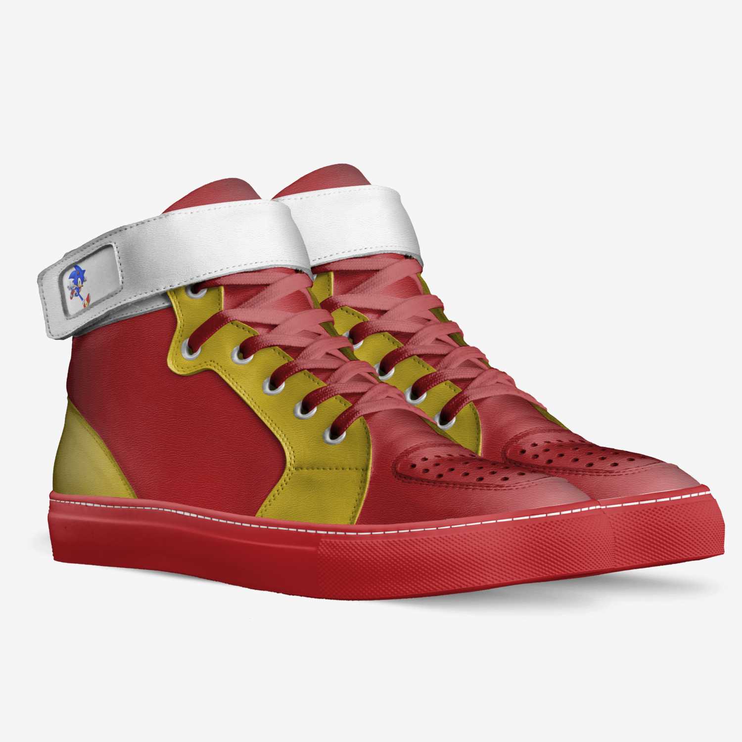 Sonic custom made in Italy shoes by Dat Boi | Double view