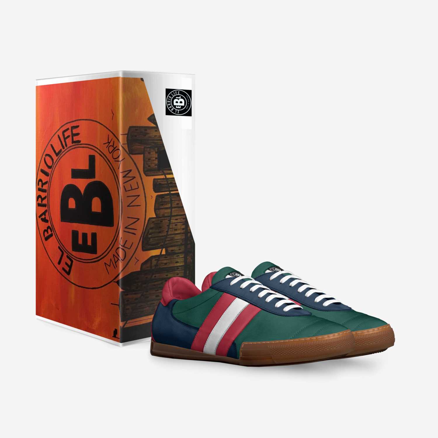 El Barrio kickz custom made in Italy shoes by Gustavo Banegas | Box view