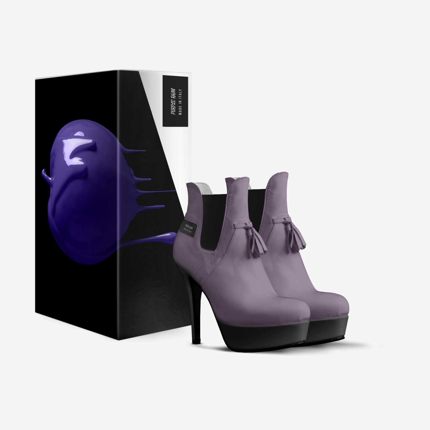 PURPLE RAIN custom made in Italy shoes by Diana Villavicencio | Box view