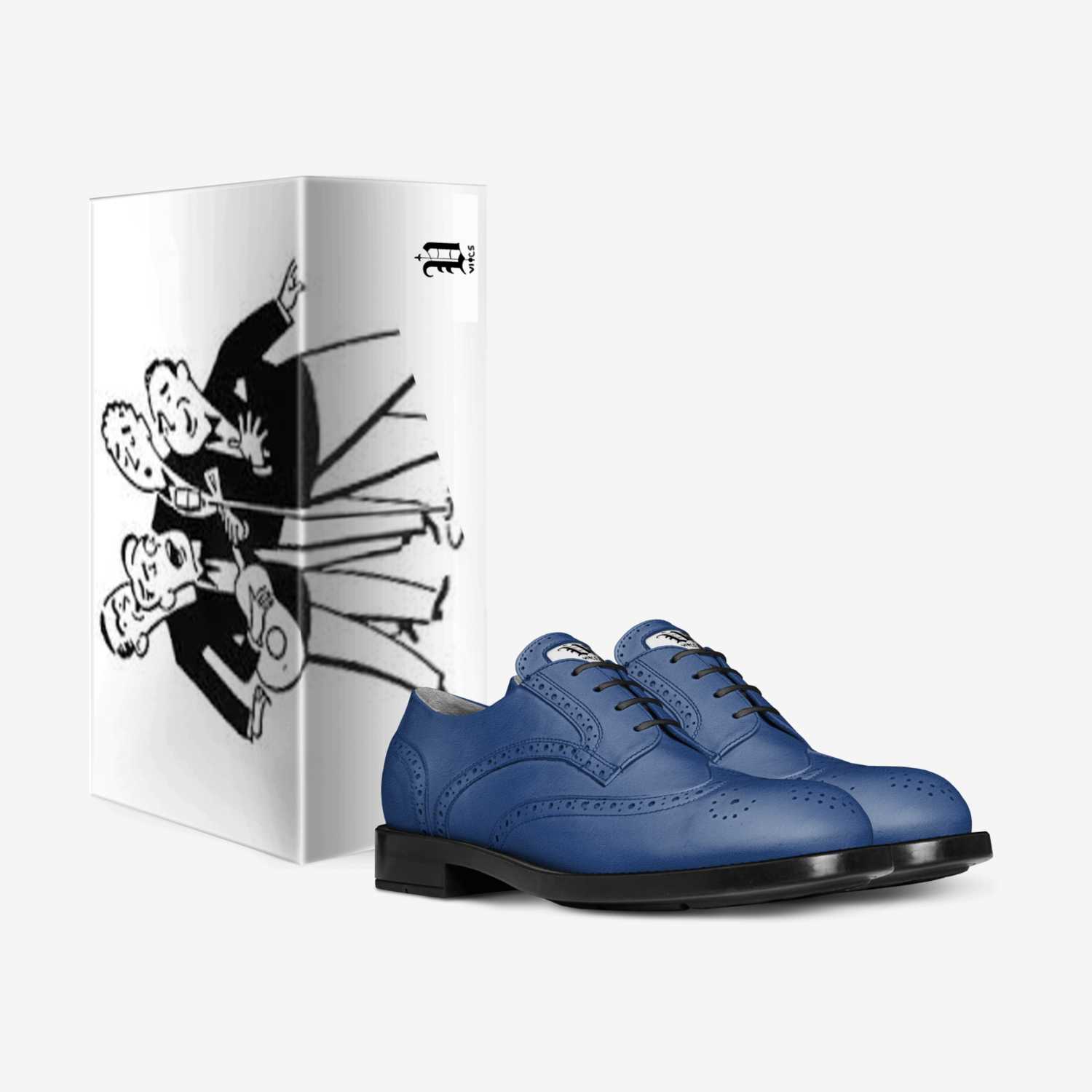 Vics blue suedes custom made in Italy shoes by Brayden Murphy | Box view