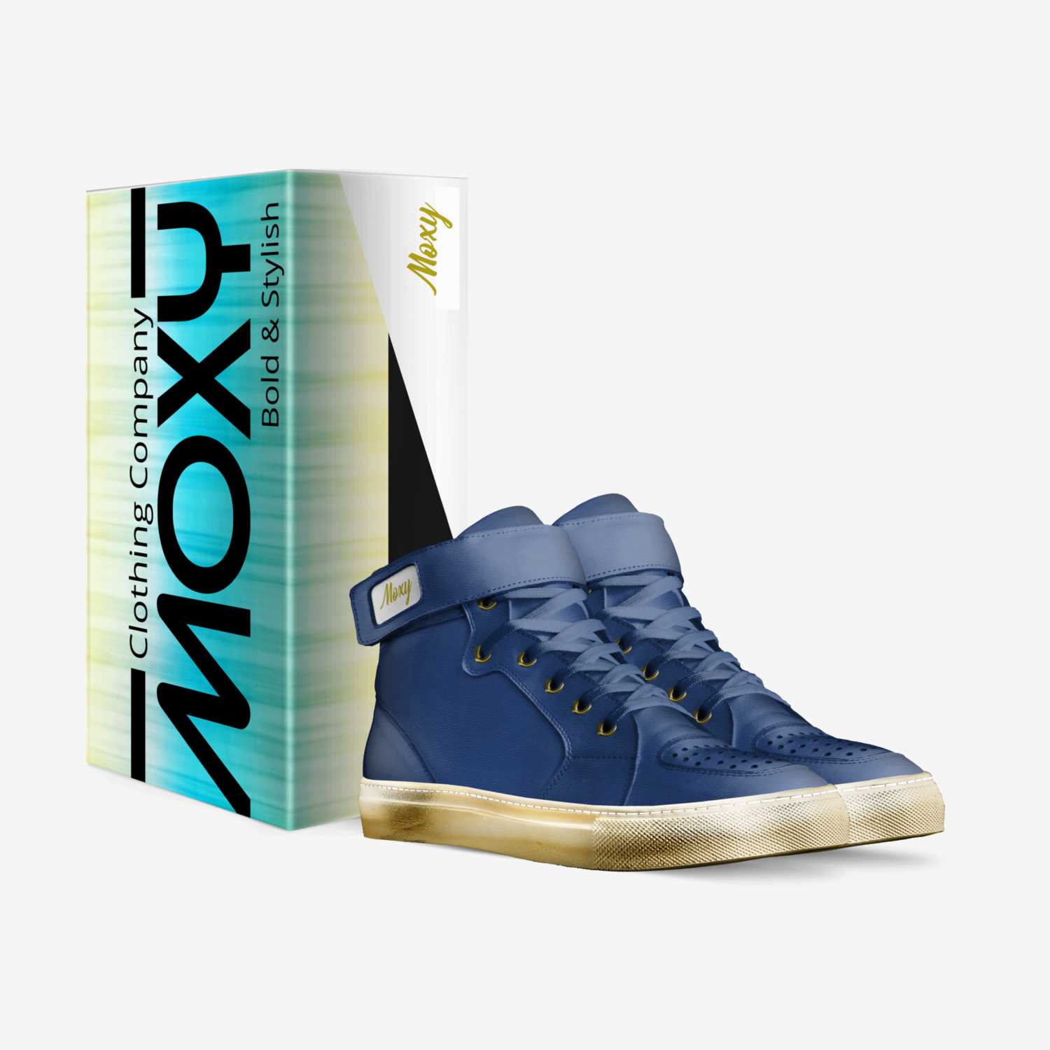 elites blue custom made in Italy shoes by Moxy Clothing Co. | Box view