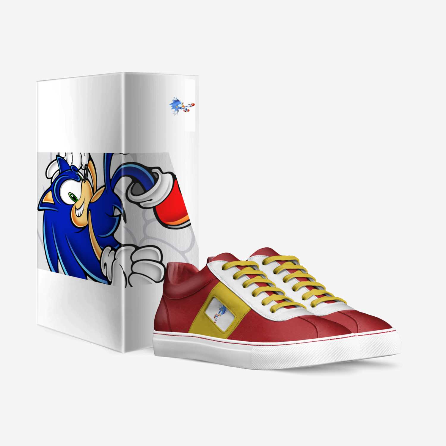 Sonic Speed Sneakers custom made in Italy shoes by Andrew Trask Watling | Box view