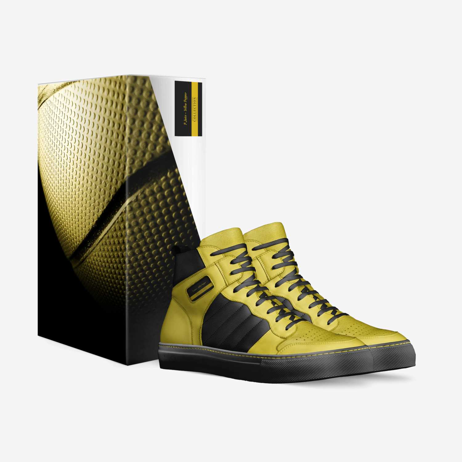 P Juice - Yellow Pepper custom made in Italy shoes by Keletso Lwate | Box view