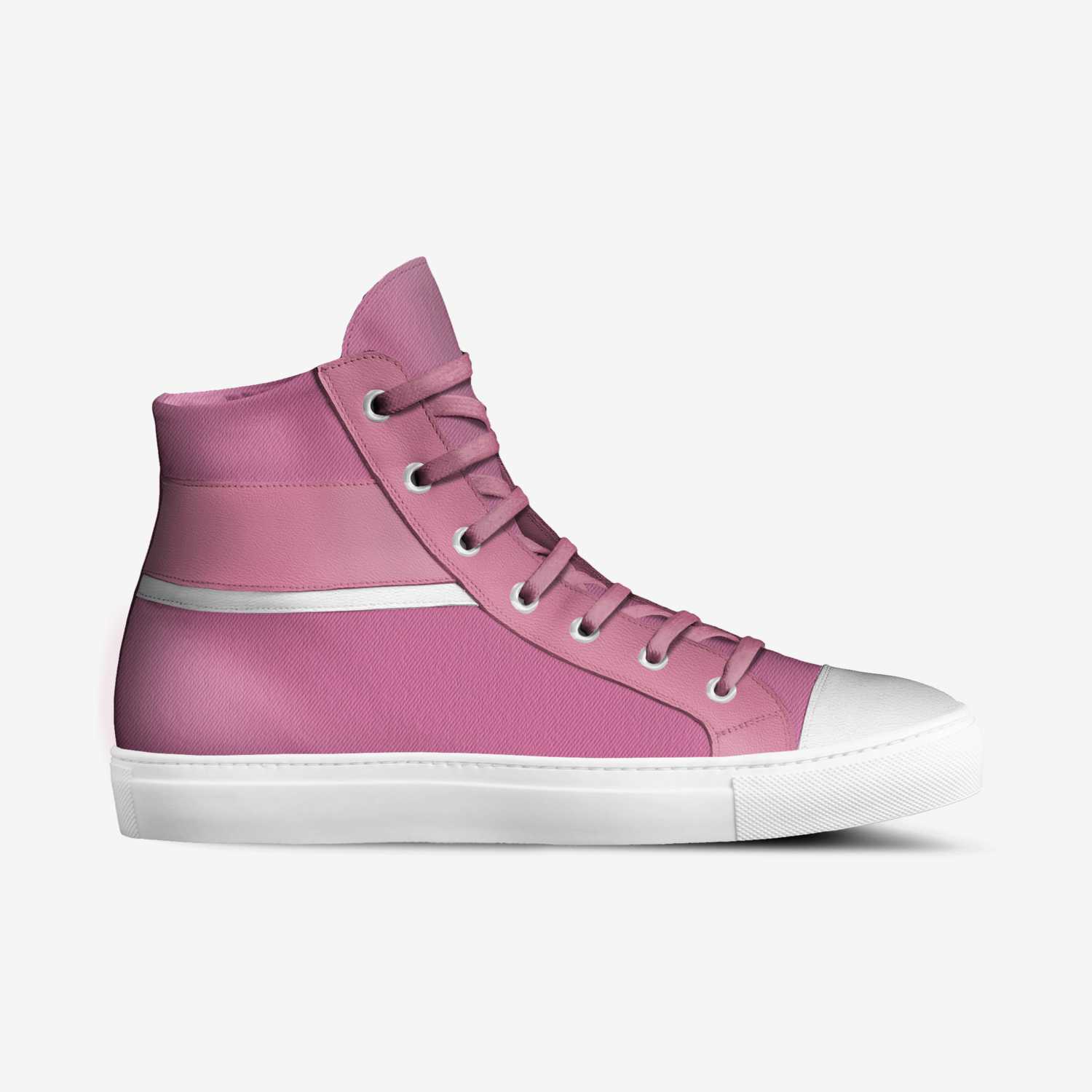 Pink Canvas custom made in Italy shoes by Elisa Benitez | Side view