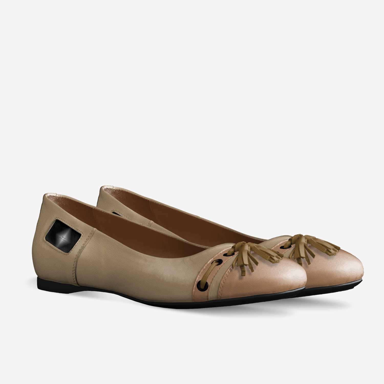 Beiges Flats custom made in Italy shoes by Mud-di: Miss Unique Designer Is | Double view