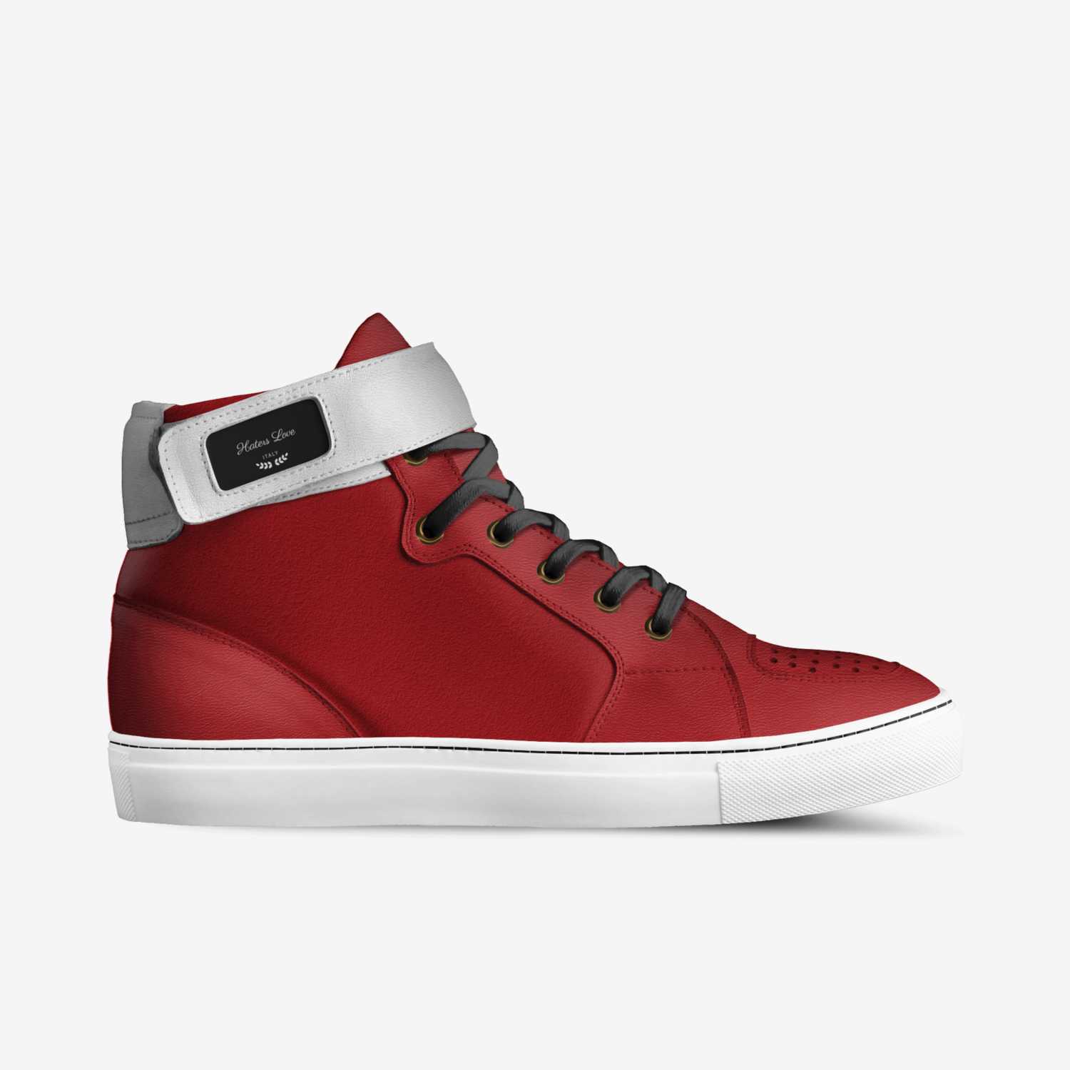 Hater love custom made in Italy shoes by Shaquille Moore | Side view