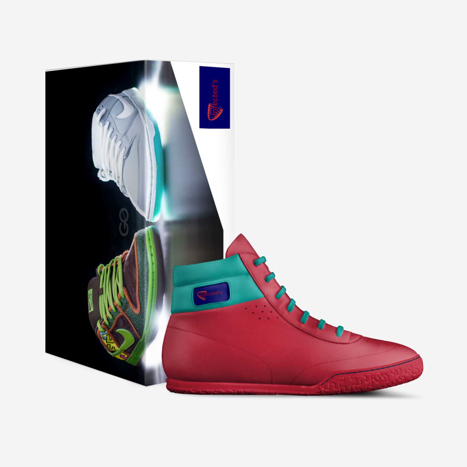 Infected's custom made in Italy shoes by Kamari Lockett | Box view