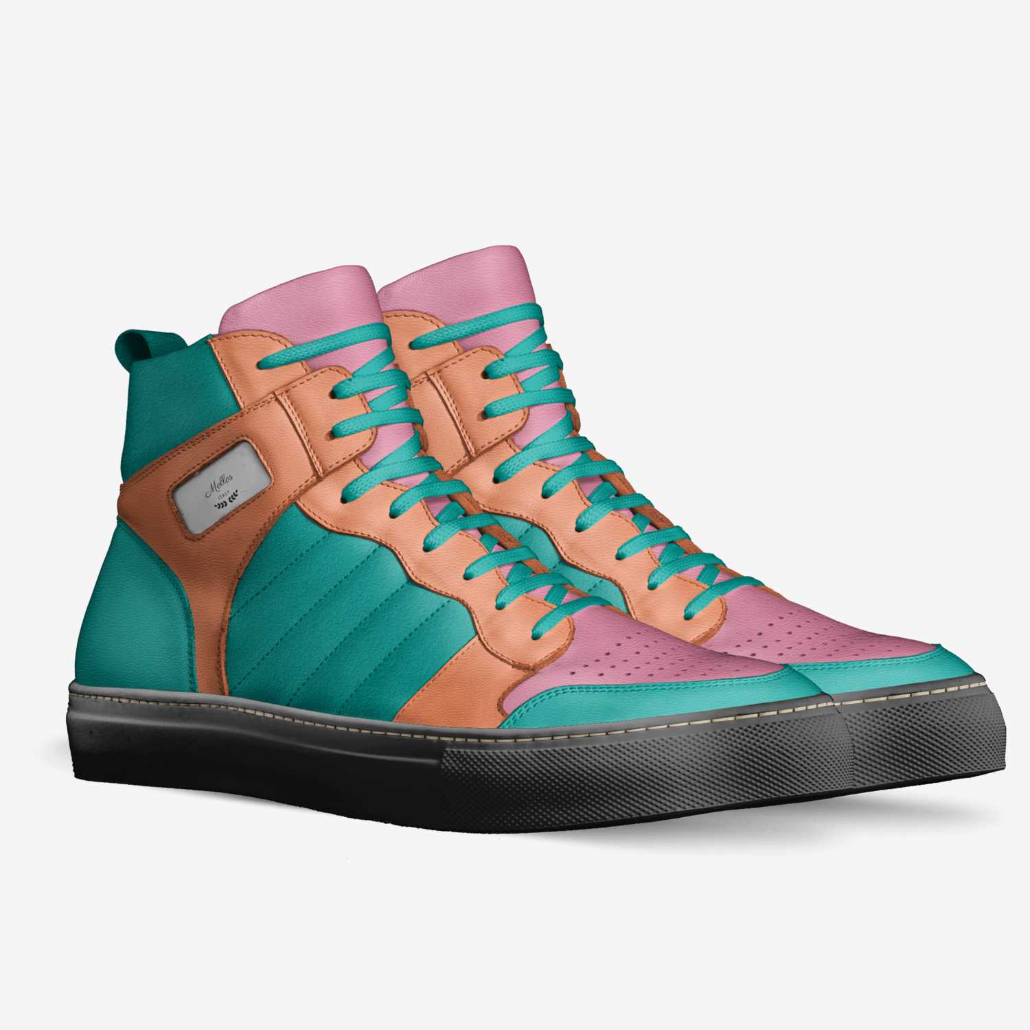 Mellos custom made in Italy shoes by Omari Francis | Double view