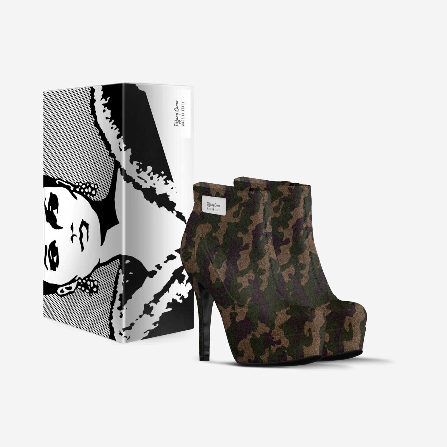 Tiffany Camo custom made in Italy shoes by Tiffany Rochelle Wilson | Box view