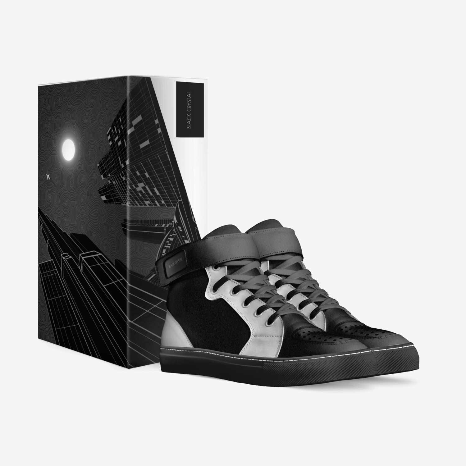 black crystal custom made in Italy shoes by Romero Howard | Box view