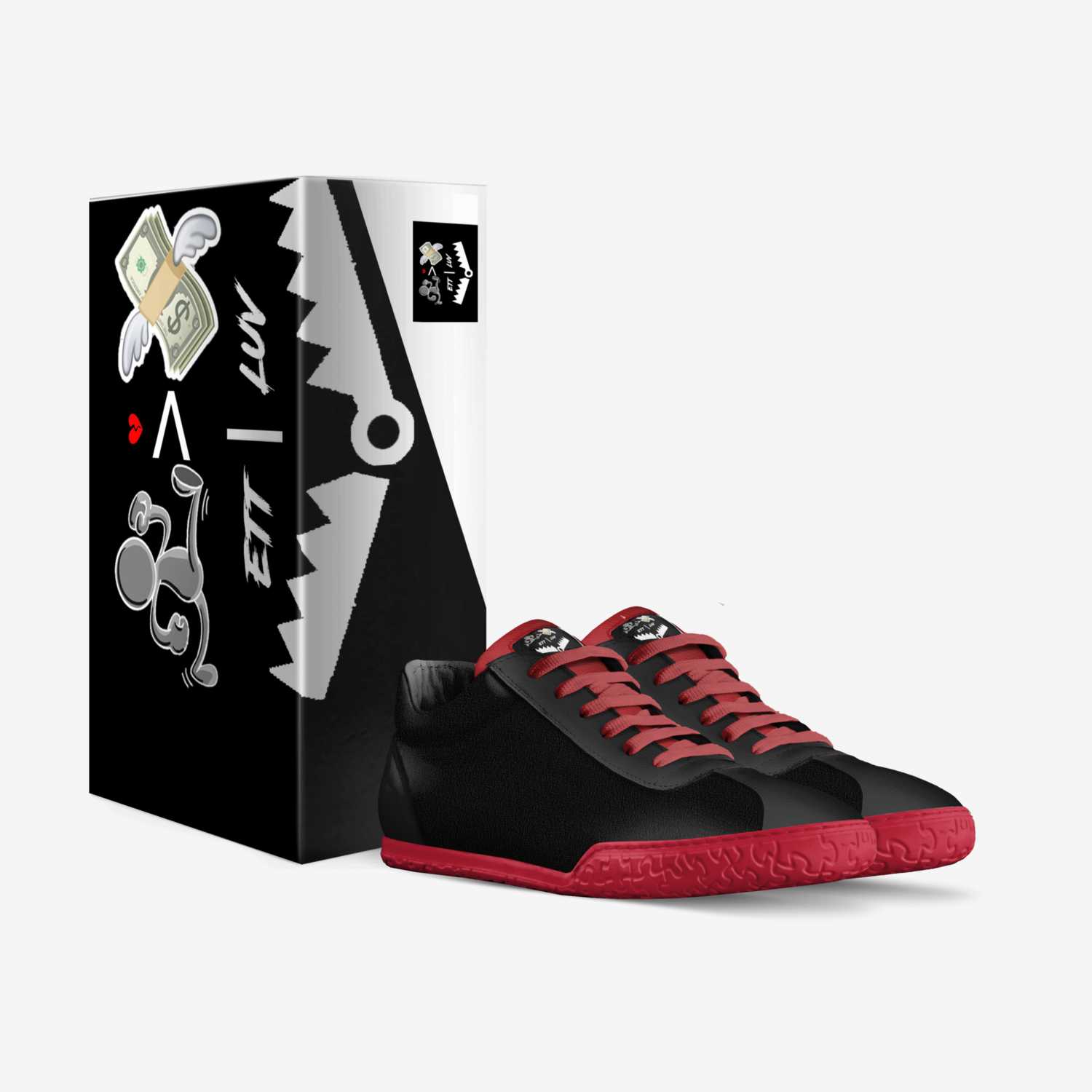 Hustleovertrap custom made in Italy shoes by Tione Nance | Box view