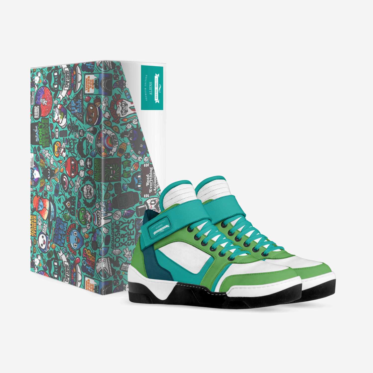 Aliens  custom made in Italy shoes by Lincoln Rivera | Box view