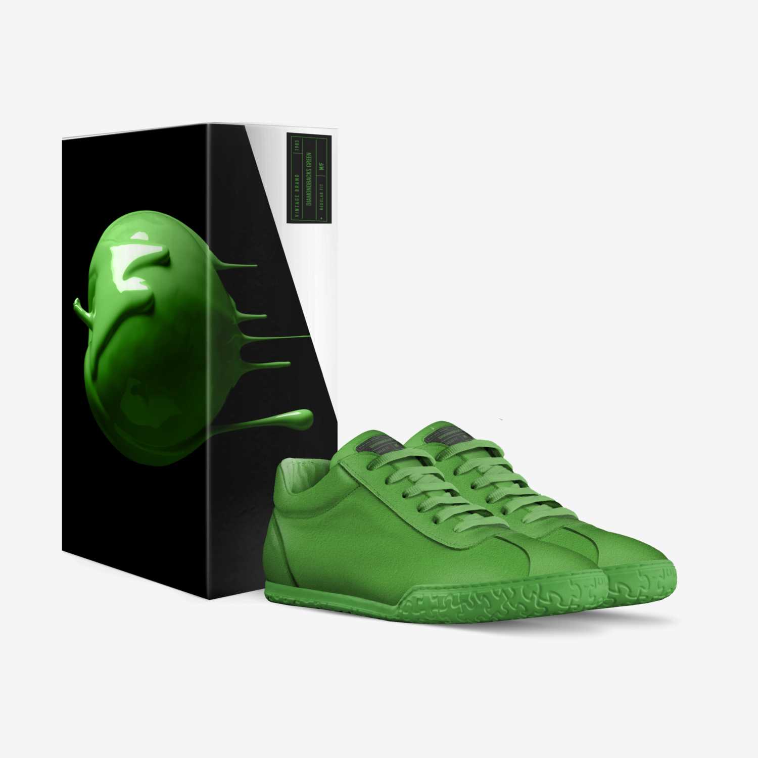 Slime custom made in Italy shoes by Dyrtcheap Diamondbacks | Box view