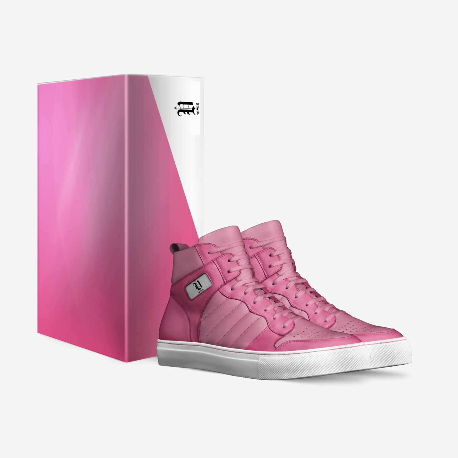Vics pink custom made in Italy shoes by Brayden Murphy | Box view