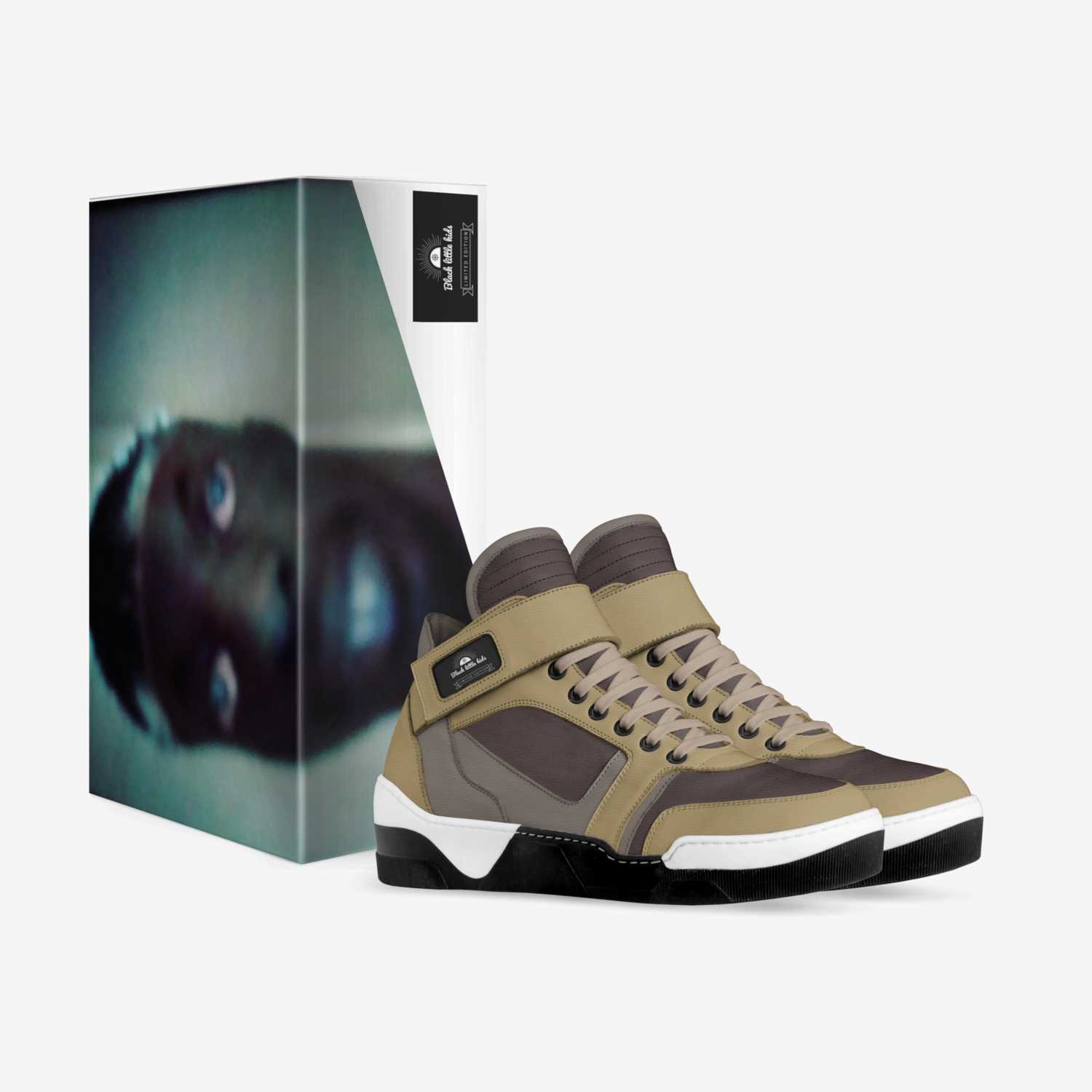Black little kids custom made in Italy shoes by Ryan | Box view