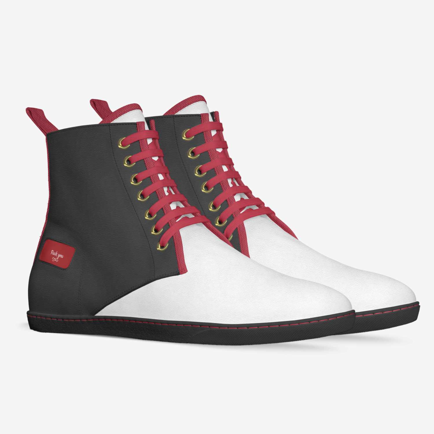 Fuck you custom made in Italy shoes by Lonnie Mccool | Double view