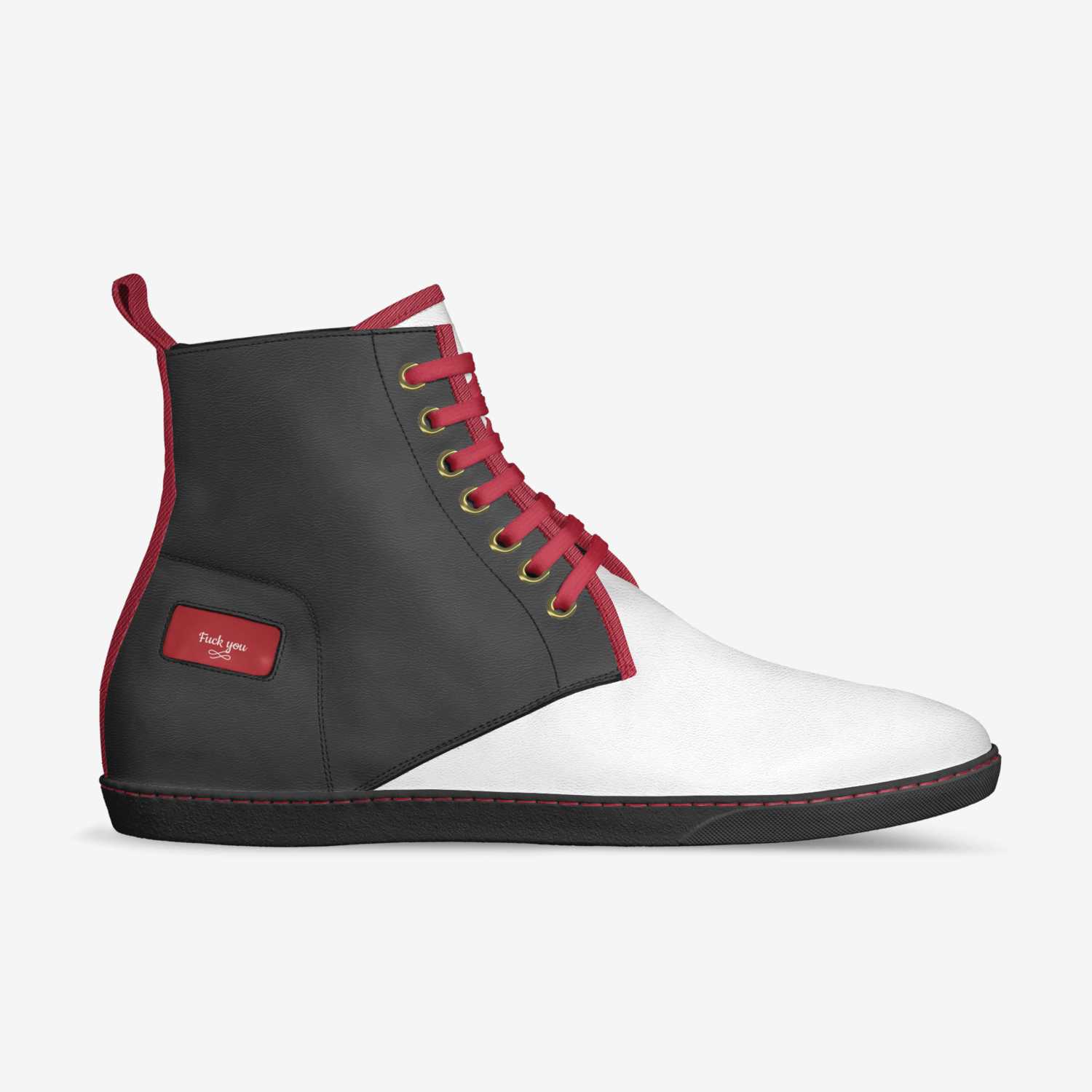 Fuck you custom made in Italy shoes by Lonnie Mccool | Side view