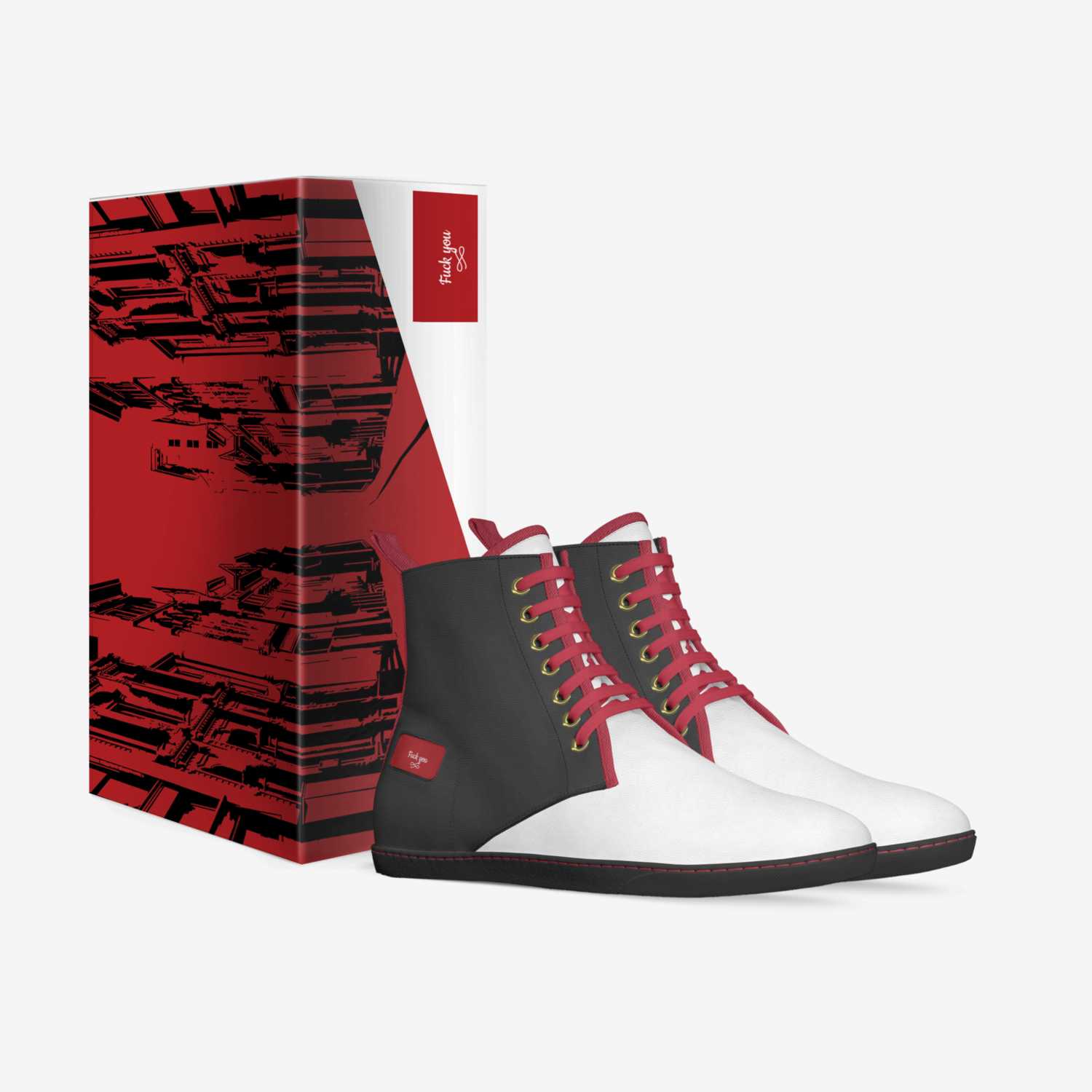 Fuck you custom made in Italy shoes by Lonnie Mccool | Box view