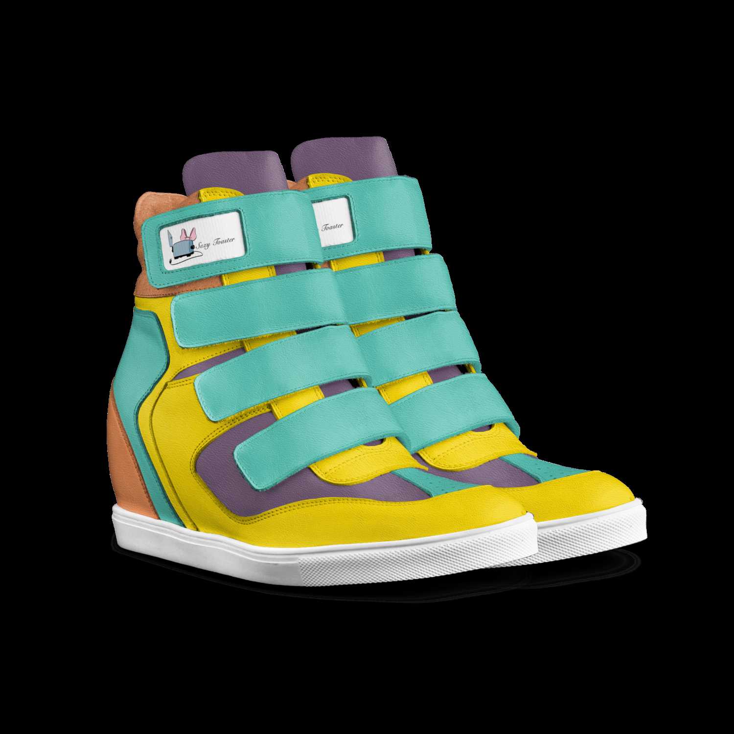 Cailin hidden leather wedge sneakers clearance