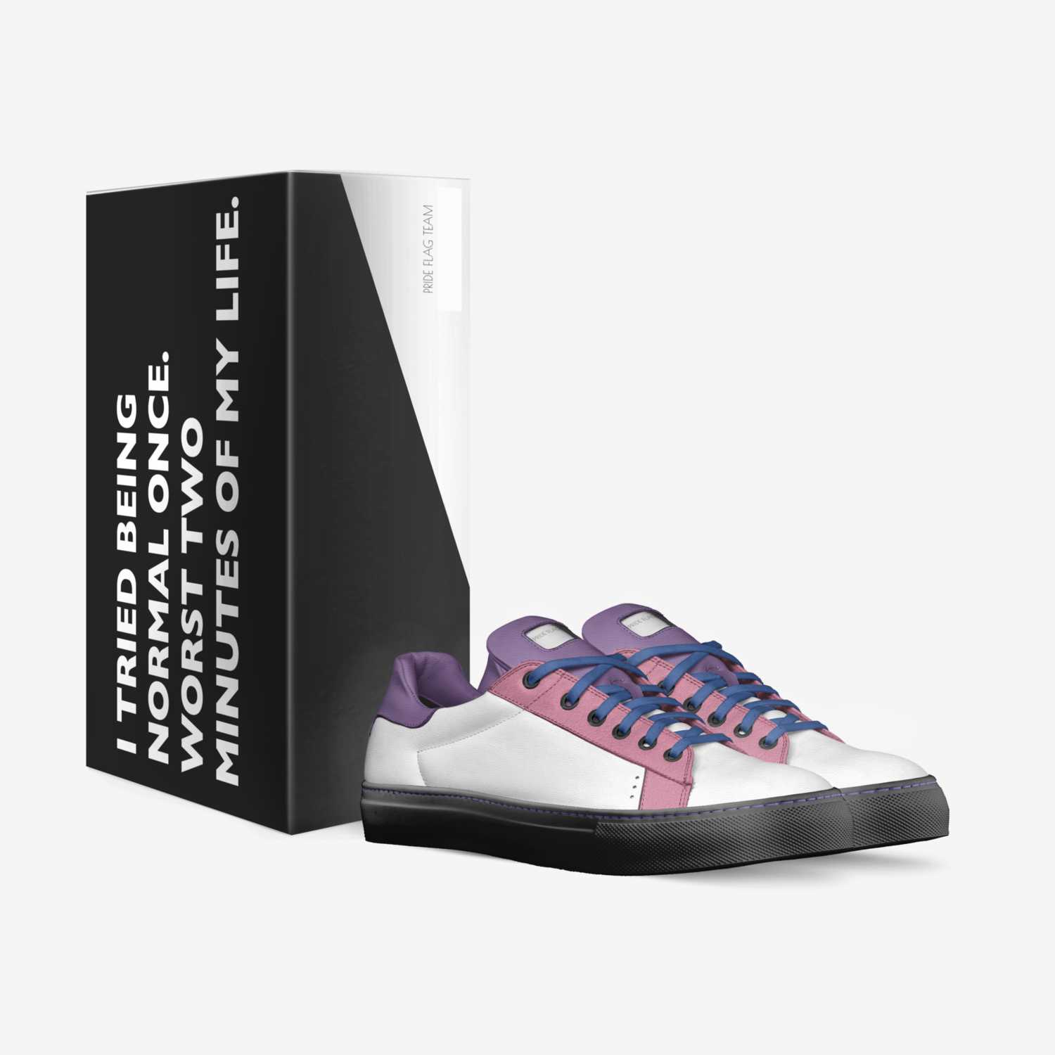Pride Flag Team custom made in Italy shoes by Gabryael Arin Cunningham | Box view