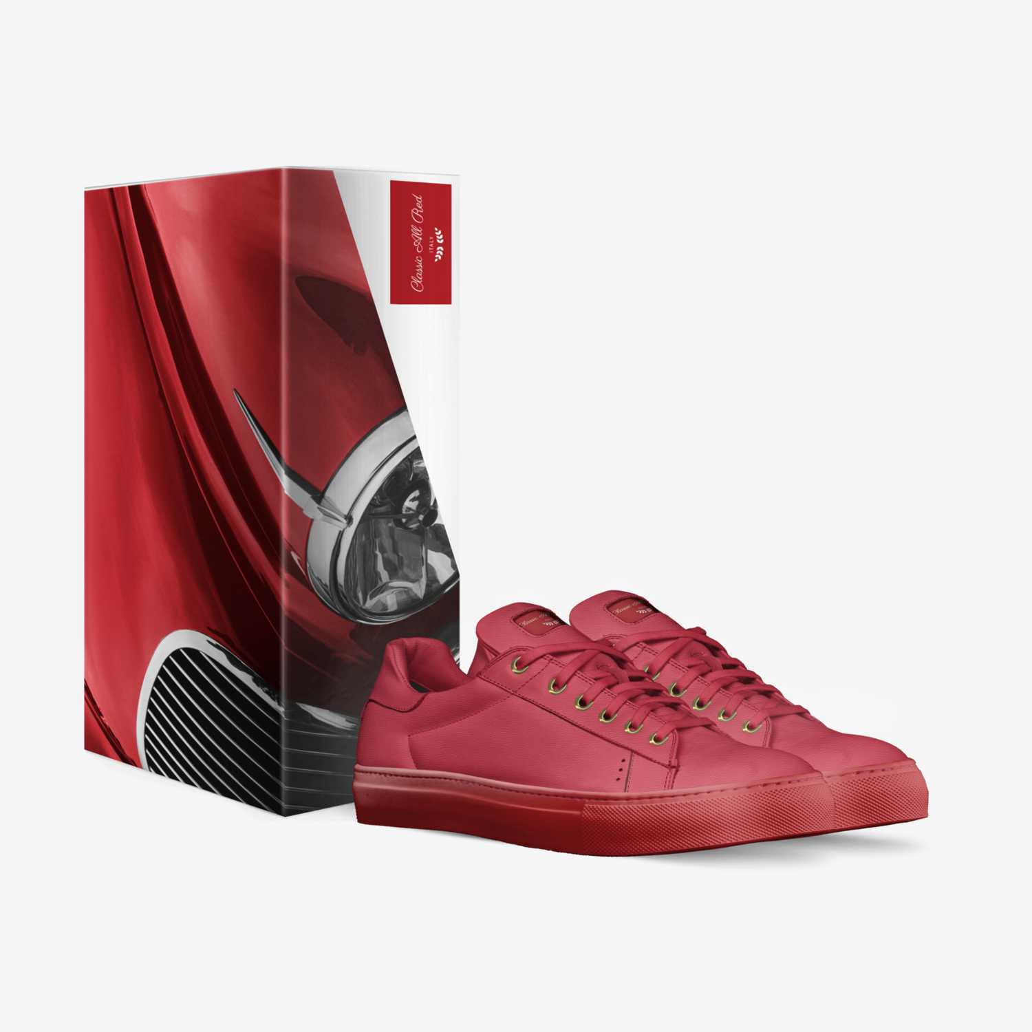 Classic All Red custom made in Italy shoes by Bls Footwear | Box view