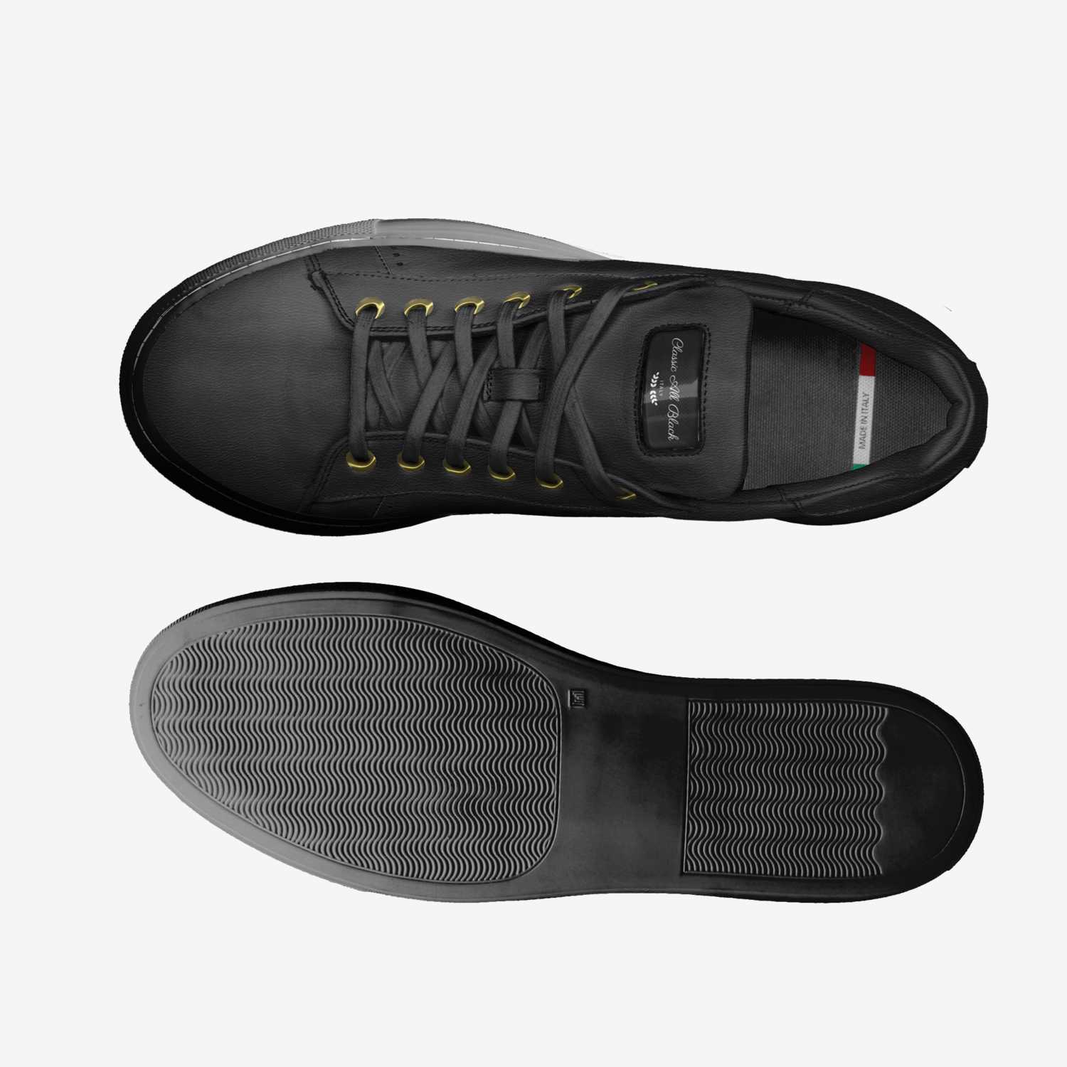 Classic All Black custom made in Italy shoes by Bls Footwear | Top view